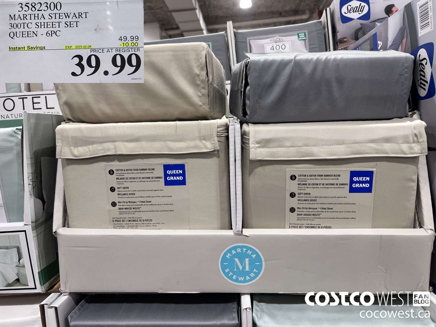 3582300 MARTHA STEWART 300TC SHEET SET QUEEN 6CP ($10.00 INSTANT SAVINGS EXPIRES ON 2025-02-09) $39.99