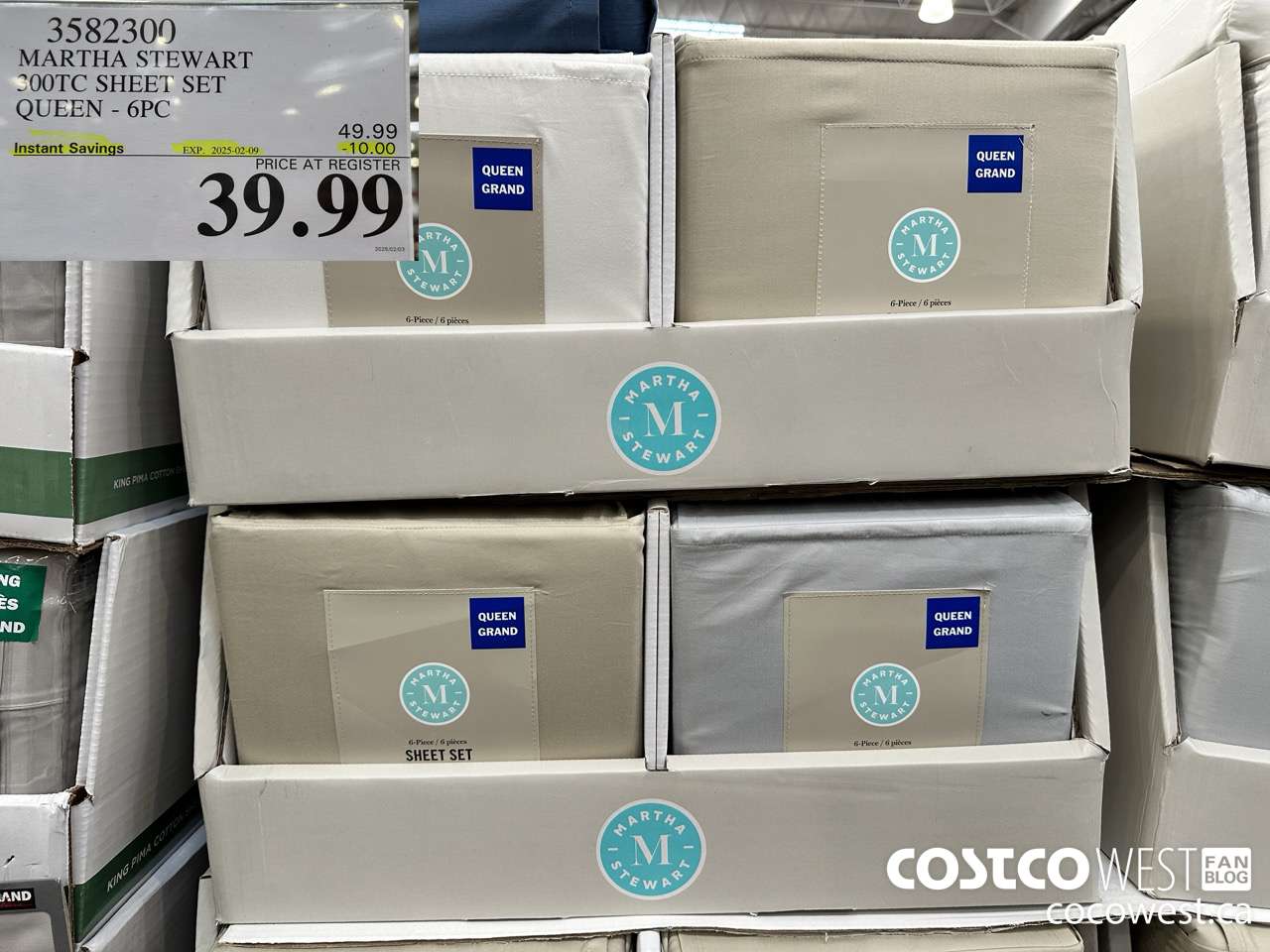 3582300 MARTHA STEWART 300TC SHEET SET QUEEN 6CP ($10.00 INSTANT SAVINGS EXPIRES ON 2025-02-09) $39.99