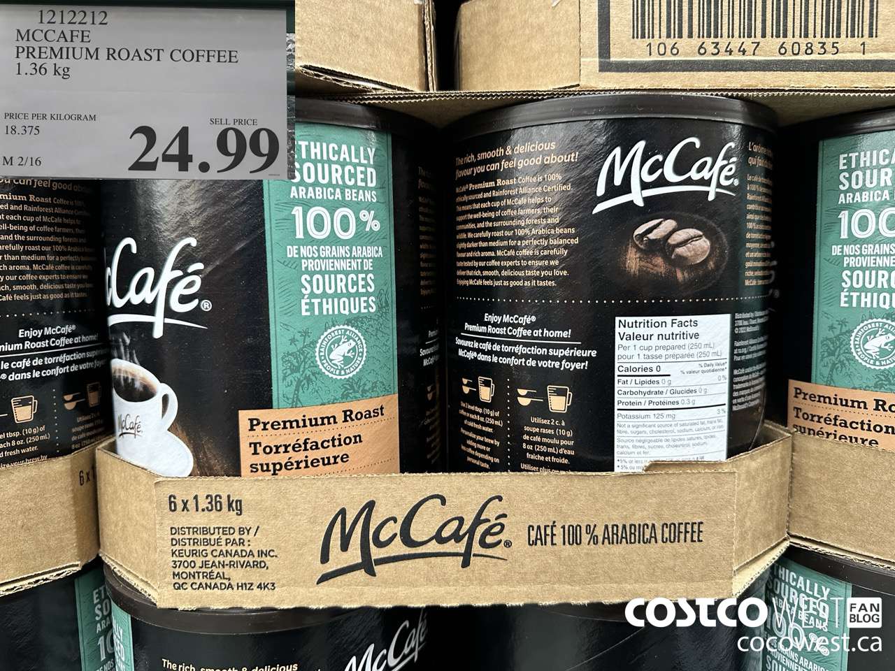 1212212 MCCAFE COFFEE PREMIUM ROAST GROUND 1.36KG $24.99