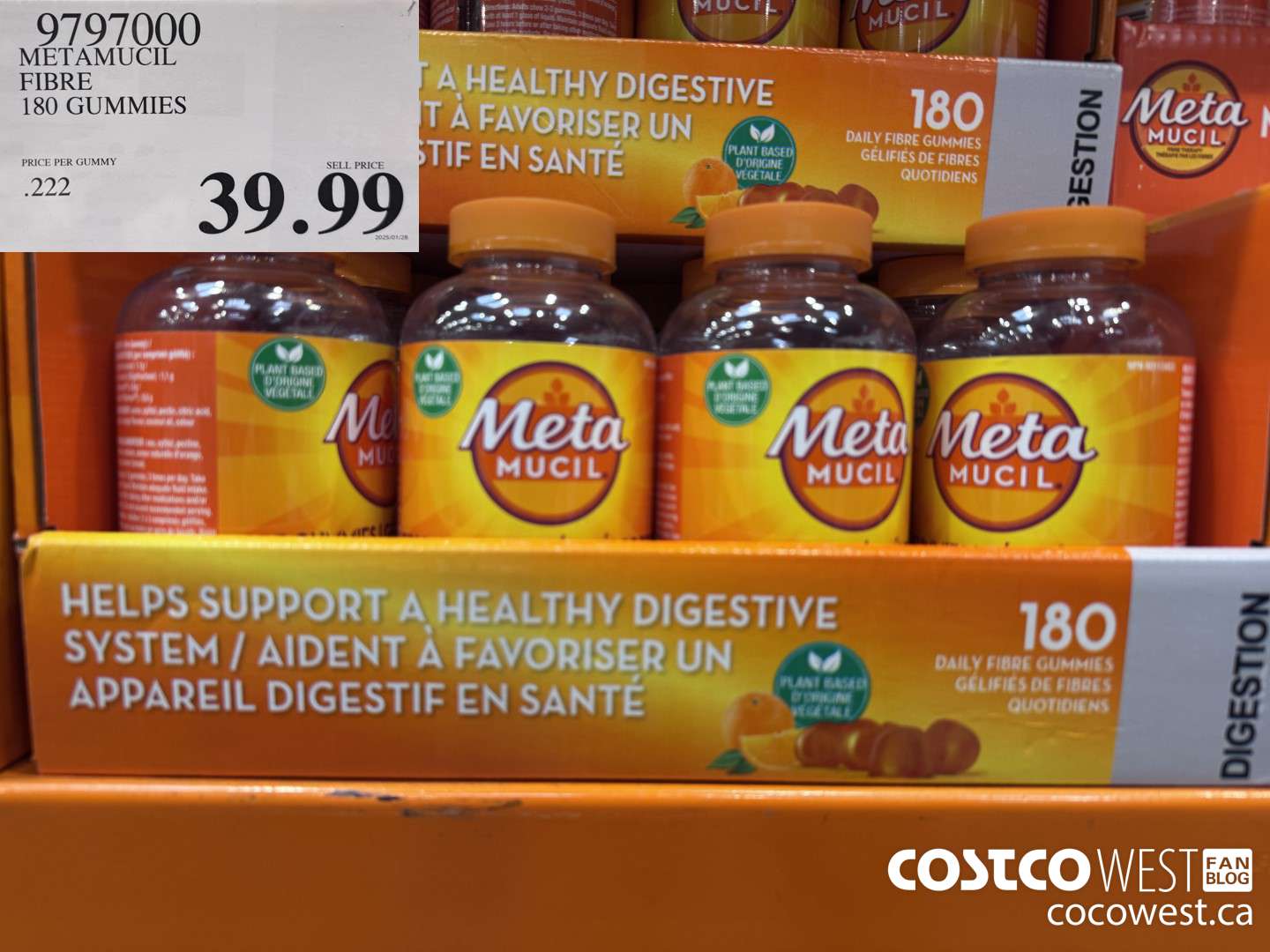 9797000 METAMUCIL FIBRE GUMMIES 180 COUNT $39.99