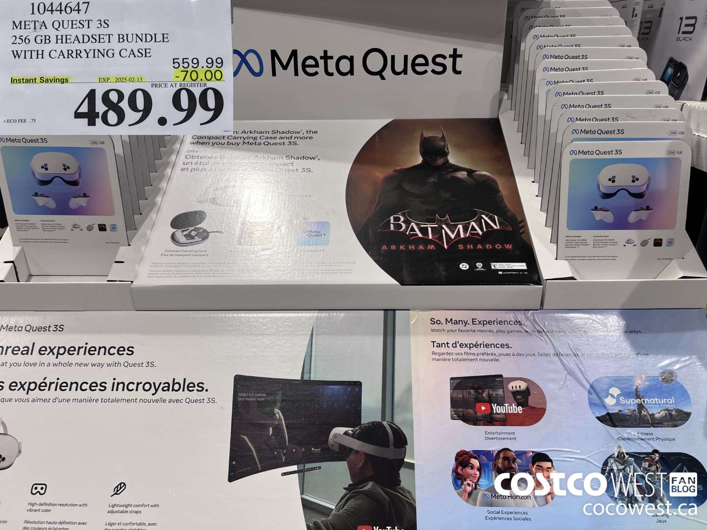 1044647 META QUEST 3S 256GB HEADSET BUNDLE WITH CARRYING CASE ($70.00 INSTANT SAVINGS EXPIRES ON 2025-02-13) $489.99
