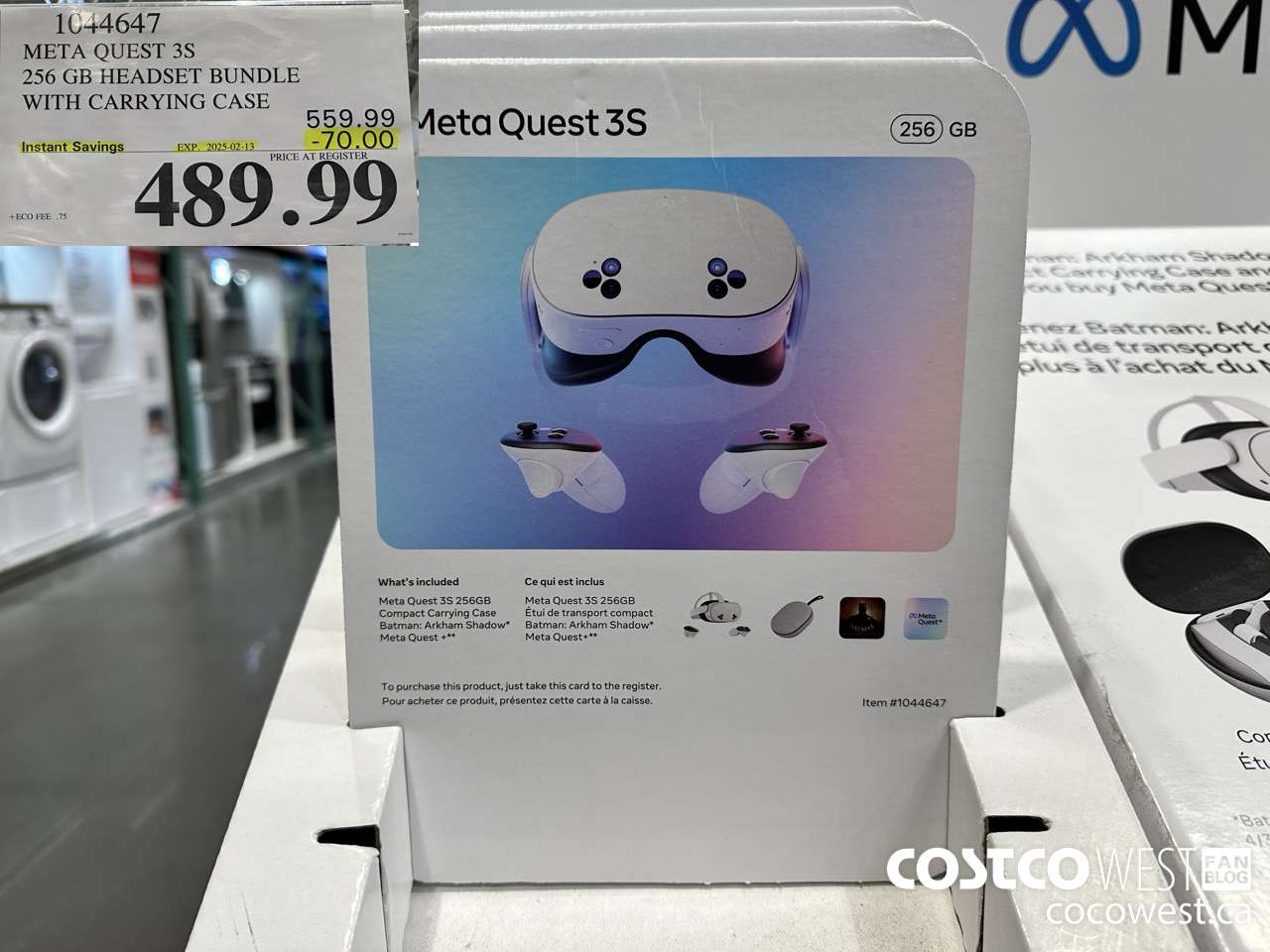 1044647 META QUEST 3S 256GB HEADSET BUNDLE WITH CARRYING CASE ($70.00 INSTANT SAVINGS EXPIRES ON 2025-02-13) $489.99