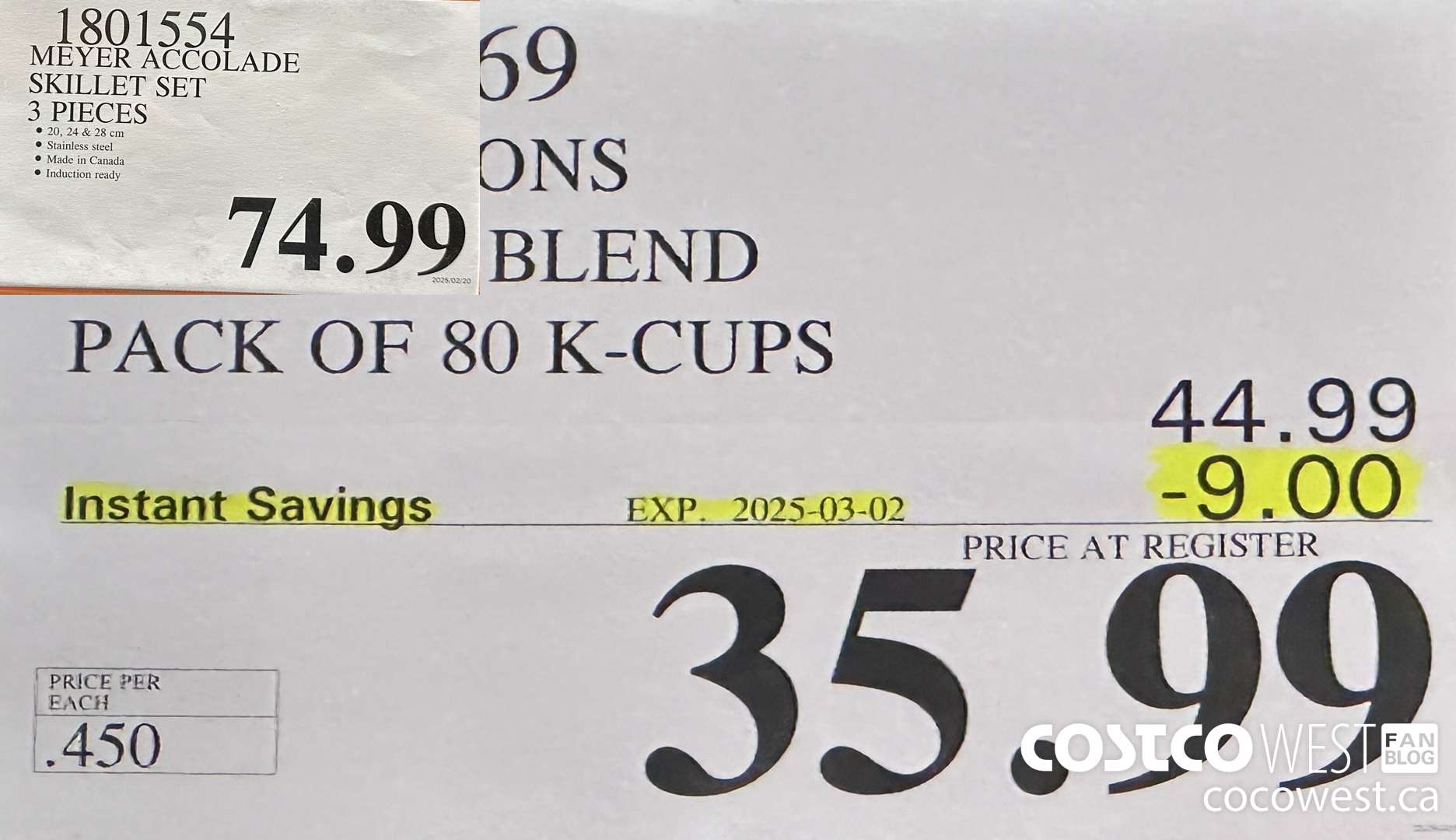 1801554 MEYER ACCOLADE SKILLET SET 3 PIECES $74.99