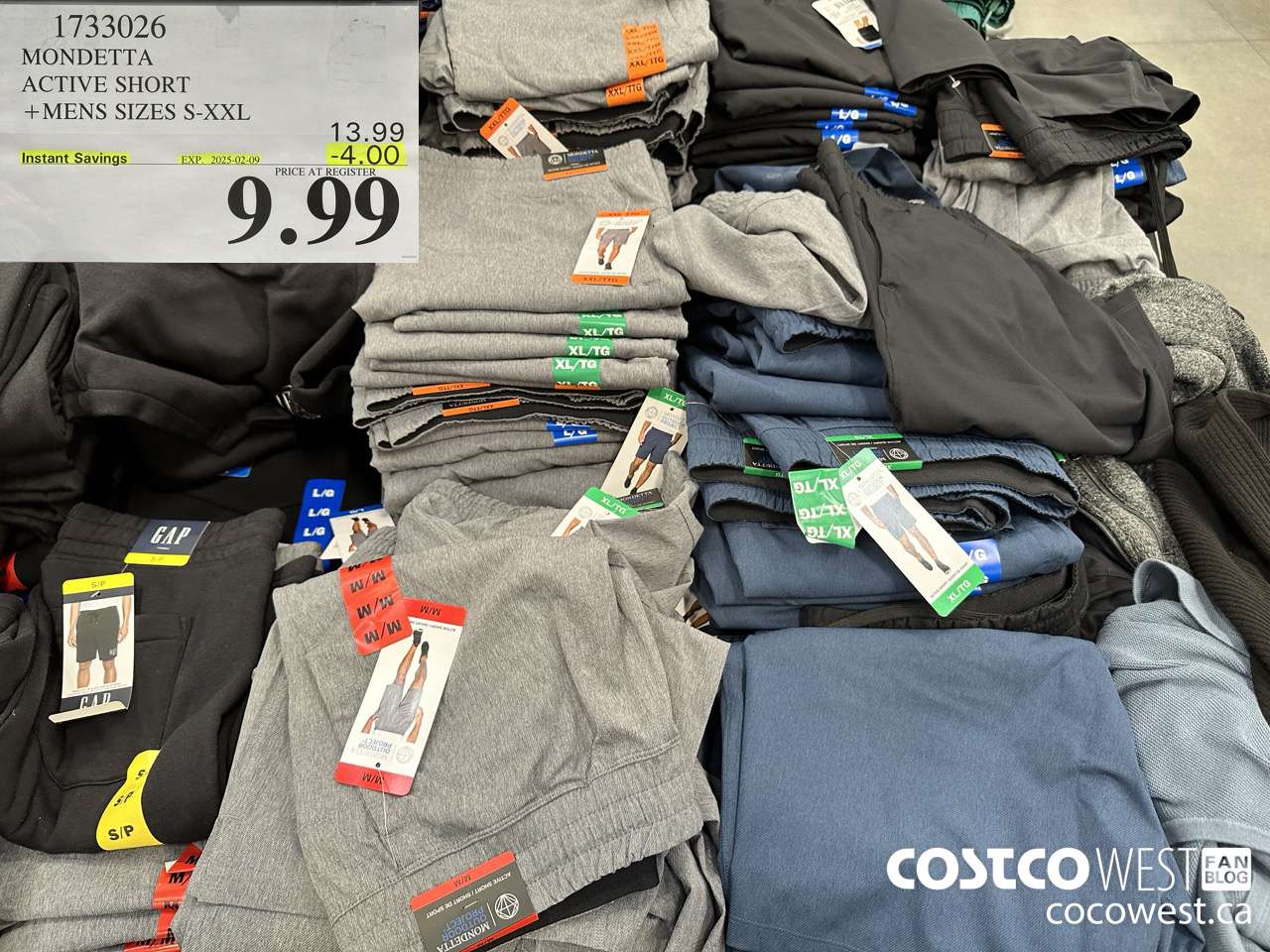 1733026 MONDETTA ACTIVE SHORT MENS SIZES S-XXL ($4.00 INSTANT SAVINGS EXPIRES ON 2025-02-09) $9.99