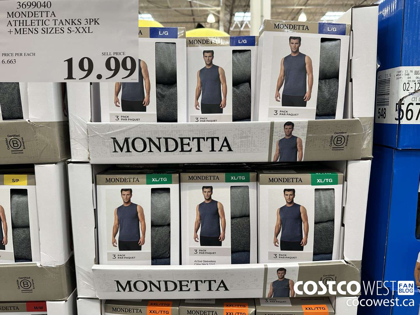 3699040 MONDETTA ATHLETIC TANKS 3PK MENS SIZES S-XXL $19.99