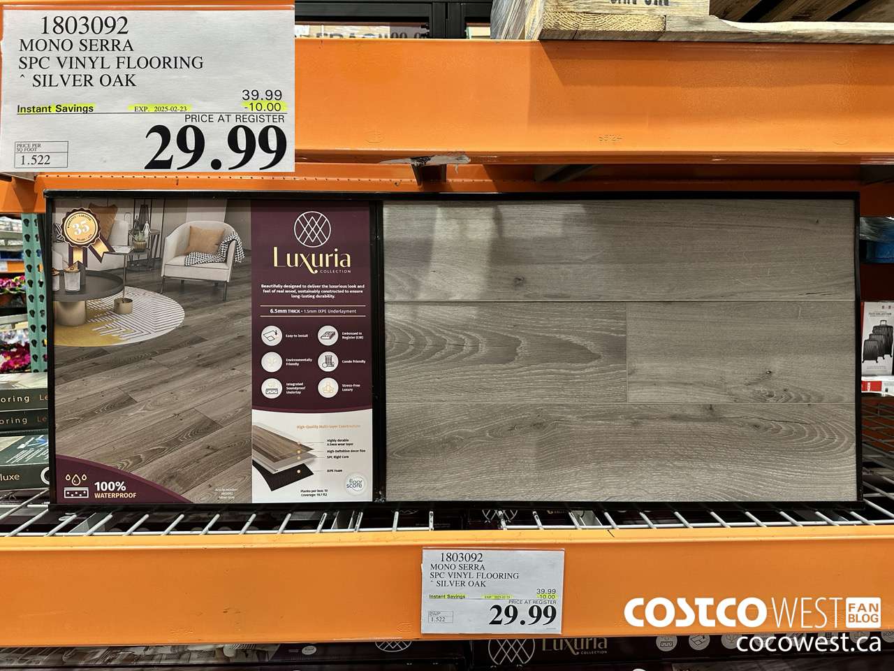 1803092 MONO SERRA SPC VINYL FLOORING SILVER OAK ($10.00 INSTANT SAVINGS EXPIRES ON 2025-02-23) $29.99