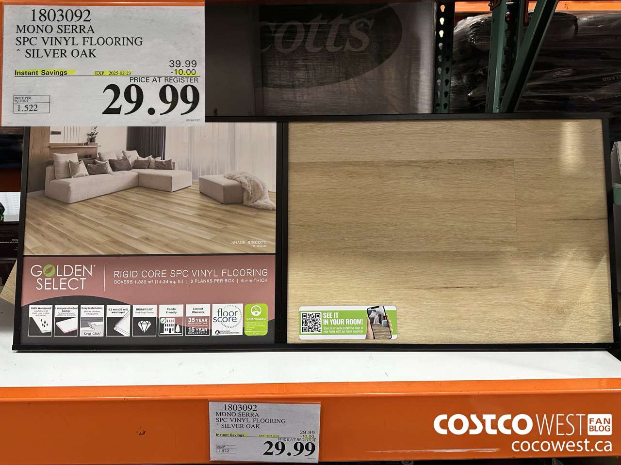 1803092 MONO SERRA SPC VINYL FLOORING SILVER OAK ($10.00 INSTANT SAVINGS EXPIRES ON 2025-02-23) $29.99