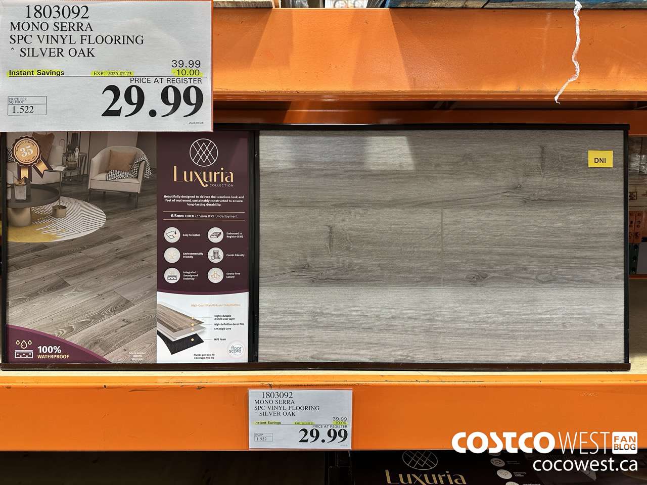 1803092 MONO SERRA SPC VINYL FLOORING SILVER OAK ($10.00 INSTANT SAVINGS EXPIRES ON 2025-02-23) $29.99