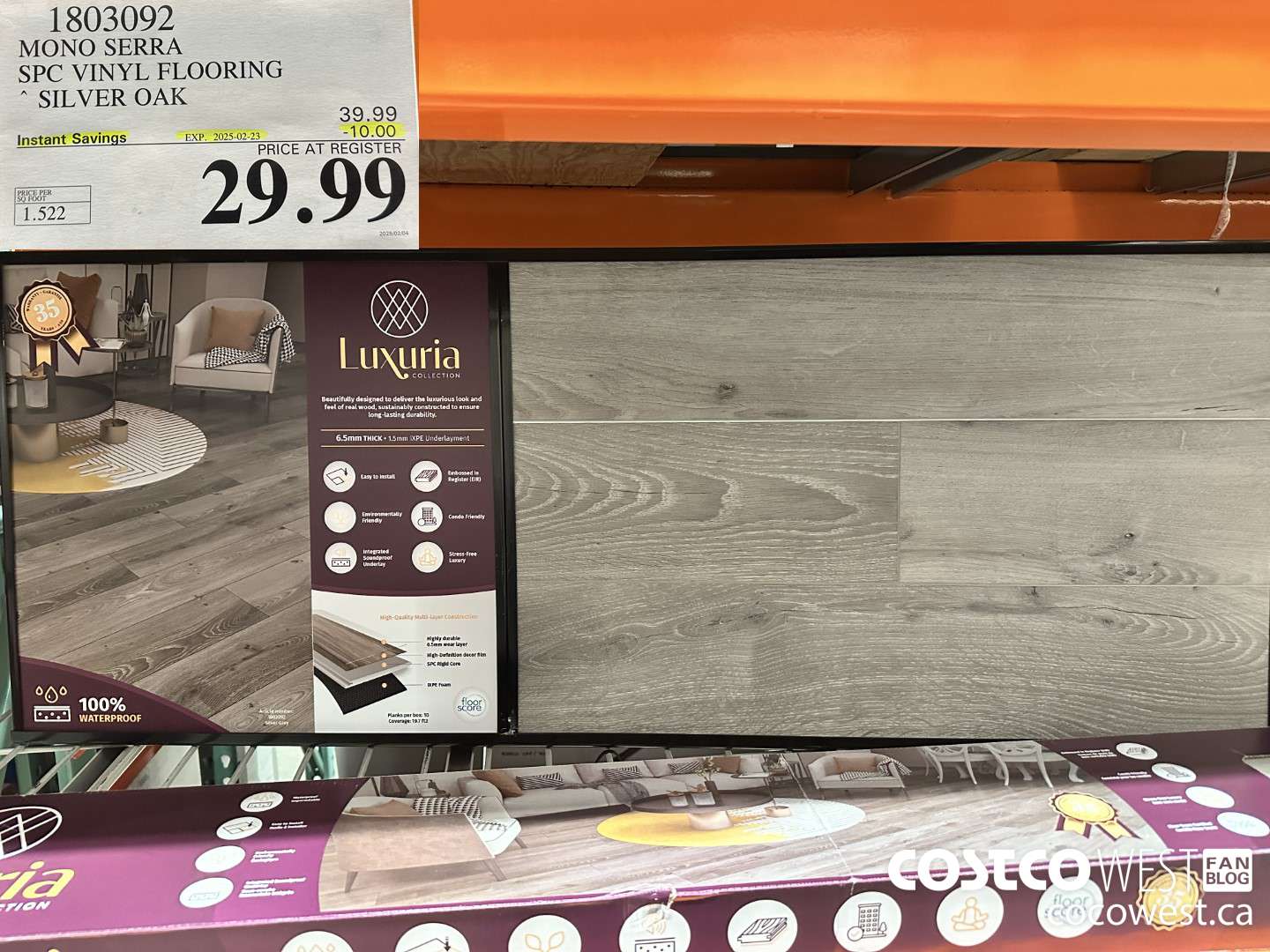 1803092 MONO SERRA SPC VINYL FLOORING SILVER OAK ($10.00 INSTANT SAVINGS EXPIRES ON 2025-02-23) $29.99