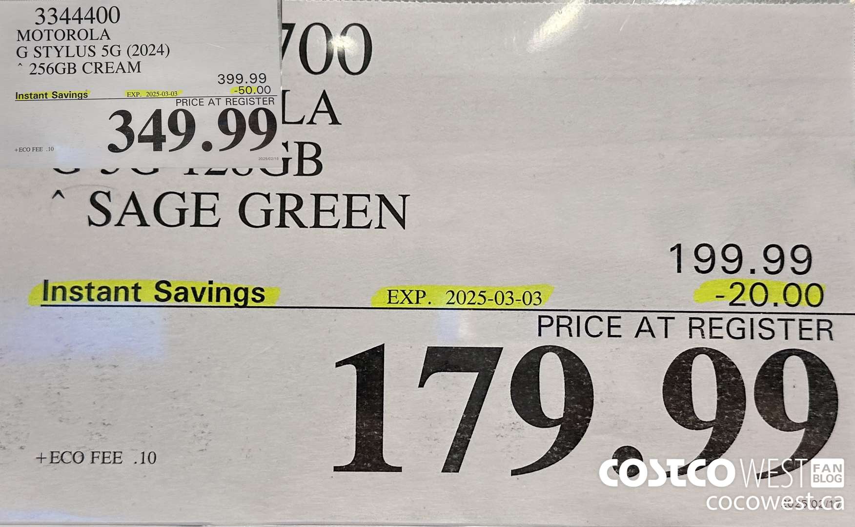3344400 MOTOROLA G STYLUS 5G (2024) 256GB CREAM ($50.00 INSTANT SAVINGS EXPIRES ON 2025-03-03) $349.99