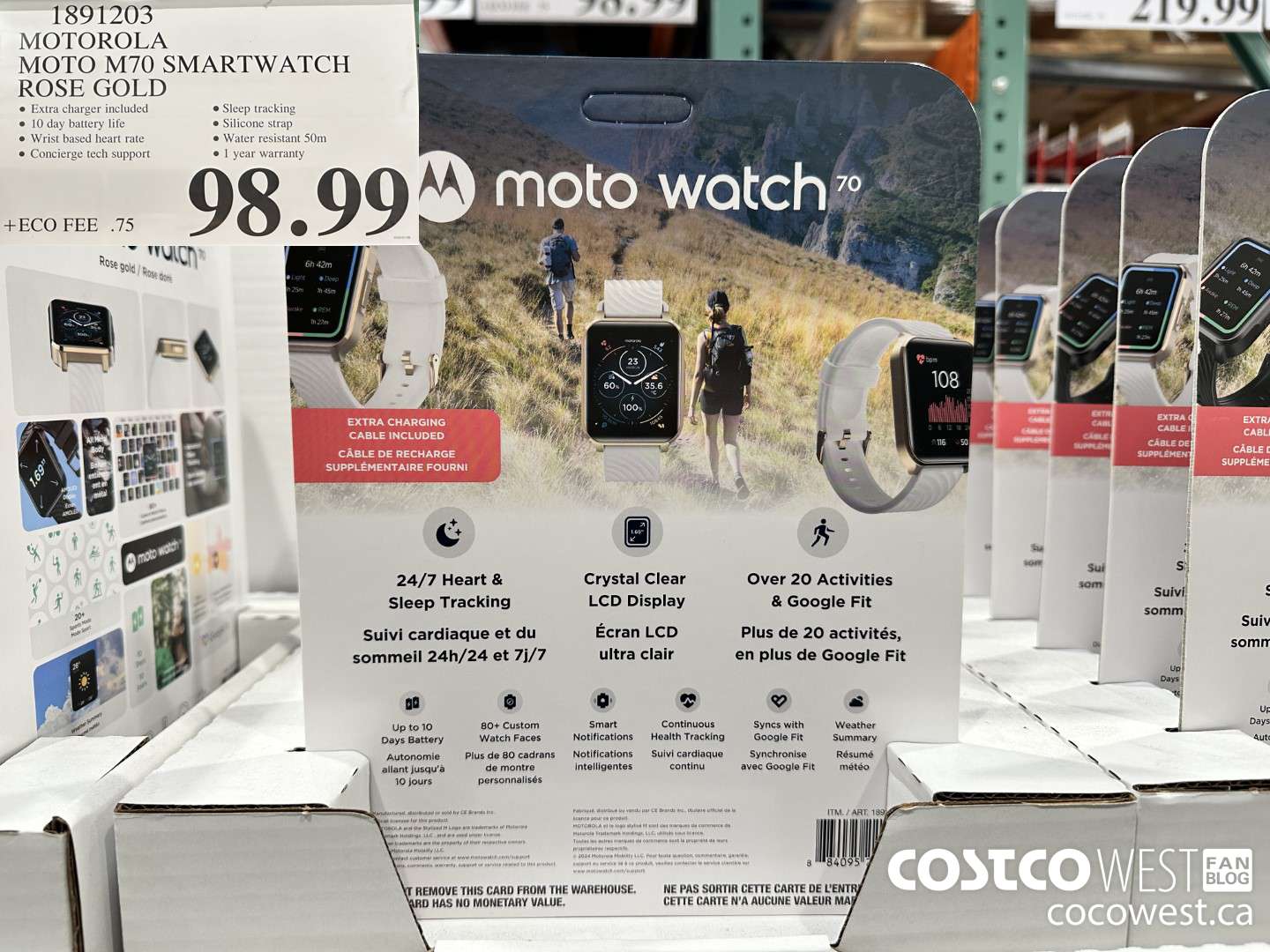 1891203 MOTOROLA MOTO M70 SMARTWATCH ROSE GOLD $98.99