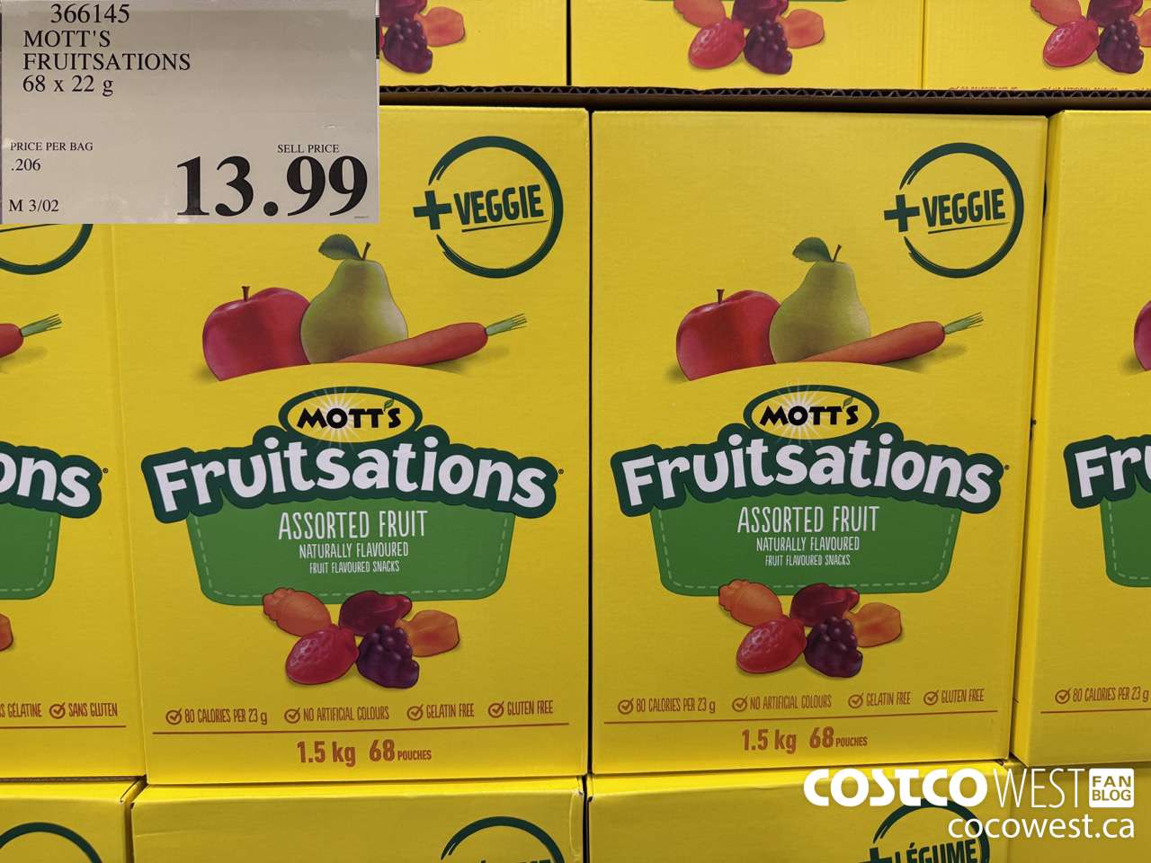 366145 MOTT'S FRUITSATION 68 x 22 g $13.99