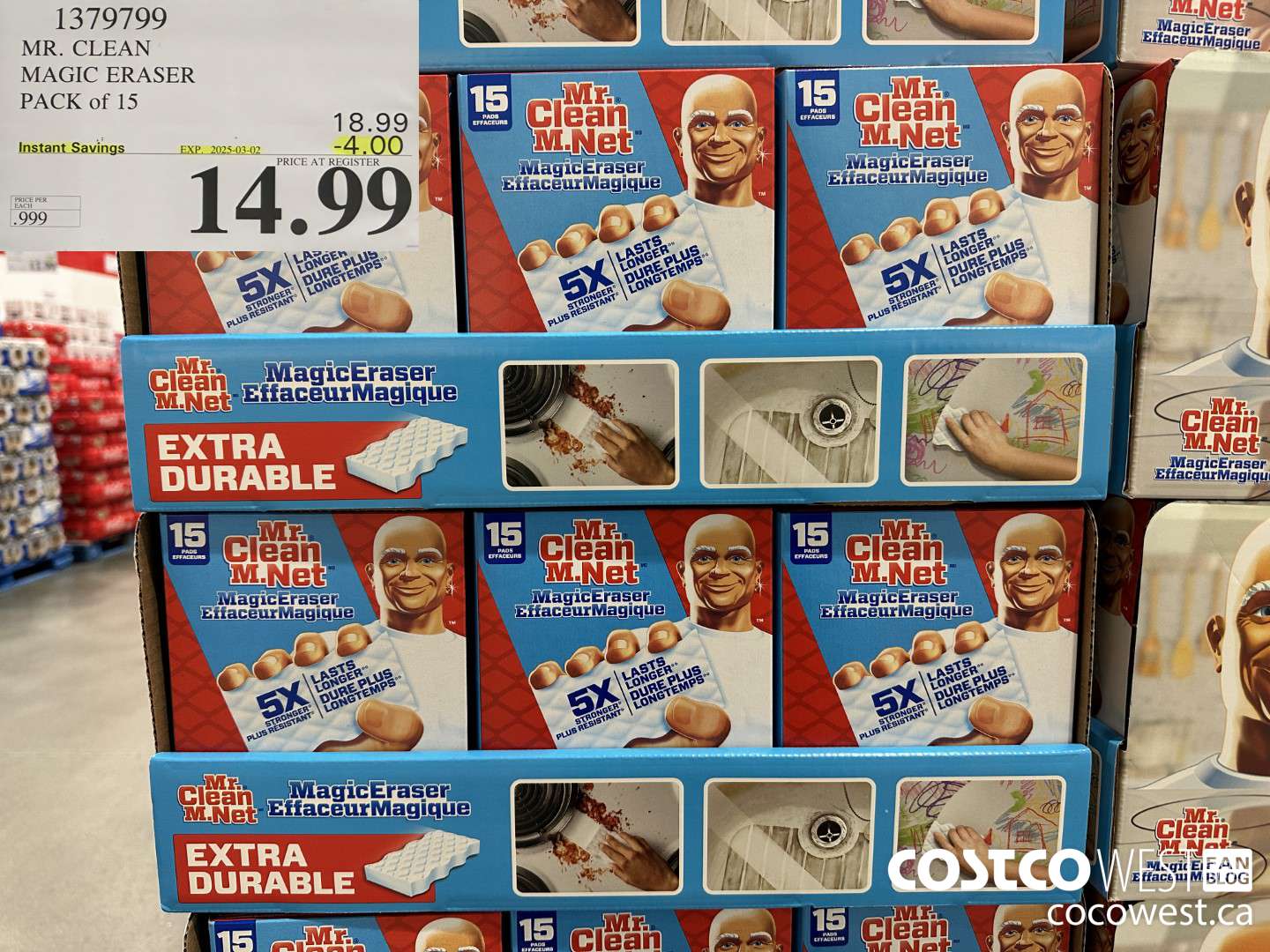 1379799 MR. CLEAN MAGIC ERASER VARIETY PACK PACK OF 15 ($4.00 INSTANT SAVINGS EXPIRES ON 2025-03-02) $14.99