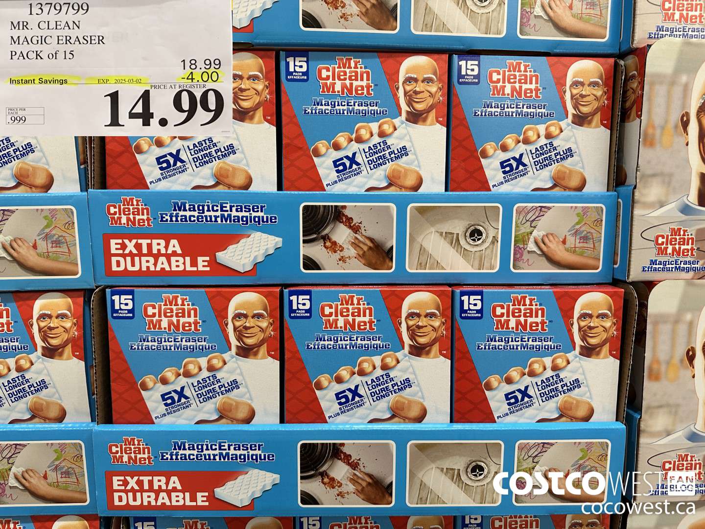 1379799 MR. CLEAN MAGIC ERASER VARIETY PACK PACK OF 15 ($4.00 INSTANT SAVINGS EXPIRES ON 2025-03-02) $14.99