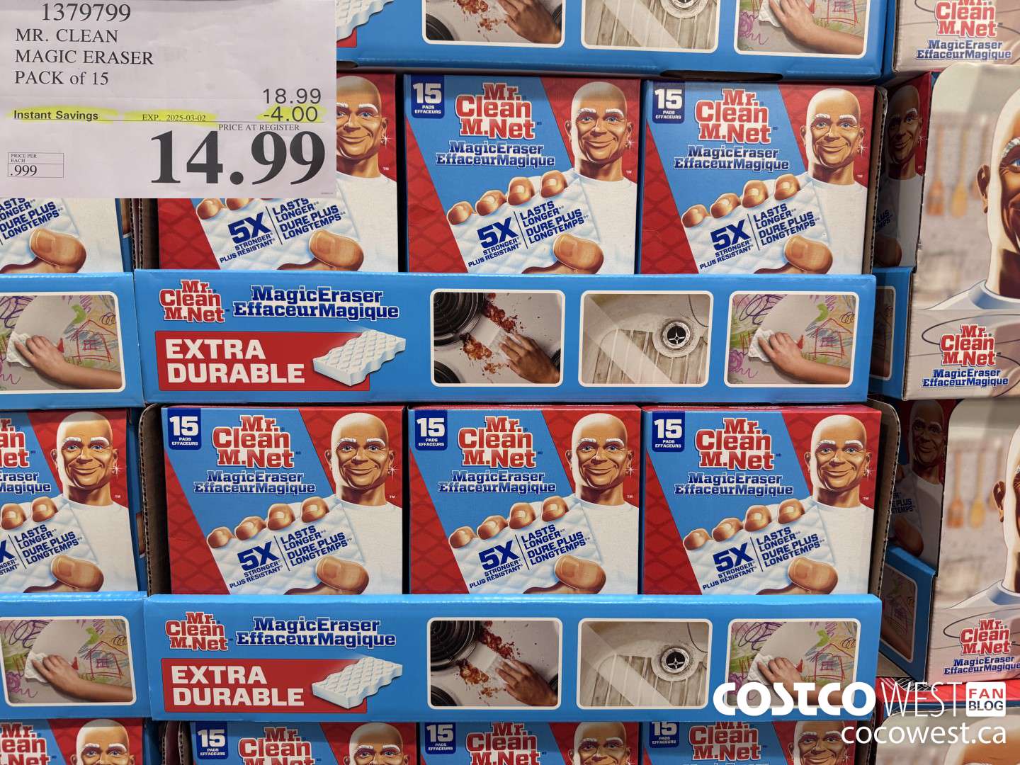 1379799 MR. CLEAN MAGIC ERASER VARIETY PACK PACK OF 15 ($4.00 INSTANT SAVINGS EXPIRES ON 2025-03-02) $14.99