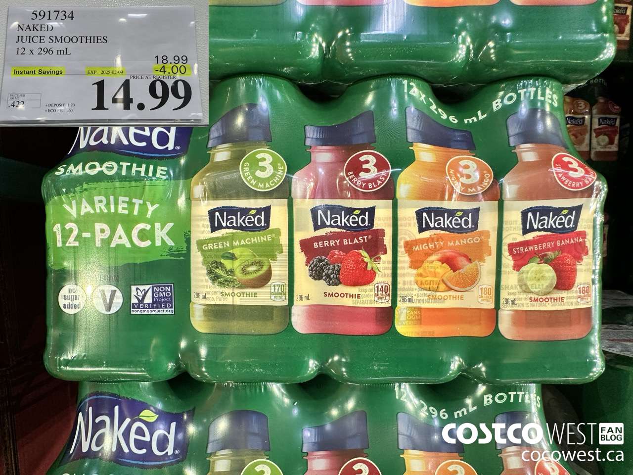 591734 NAKED JUICE SMOOTHIE 12 x 296 mL ($4.00 INSTANT SAVINGS EXPIRES ON 2025-02-09) $14.99