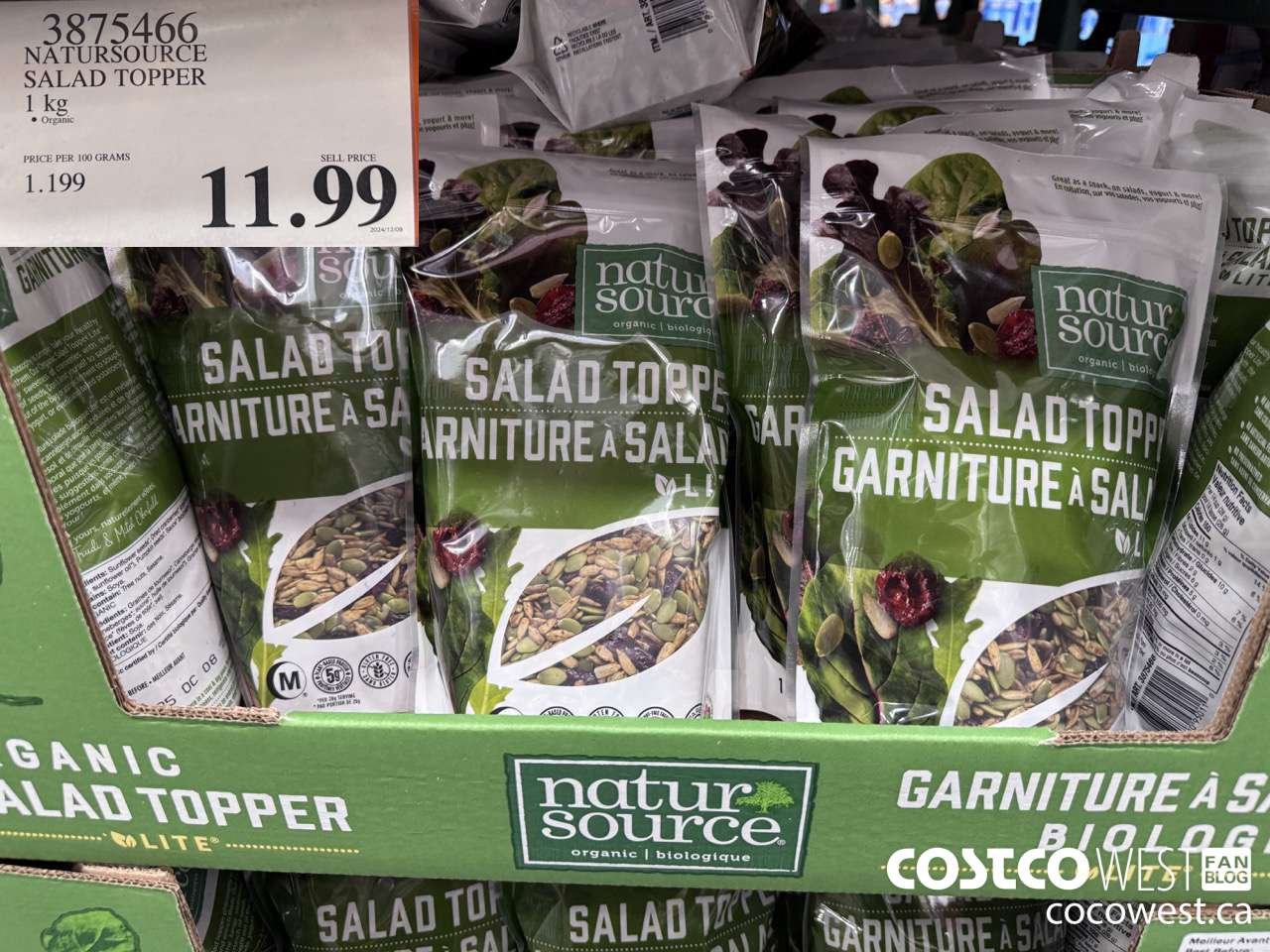 3875466 NATURSOURCE ORGANIC SALAD TOPPER 1 kg $11.99