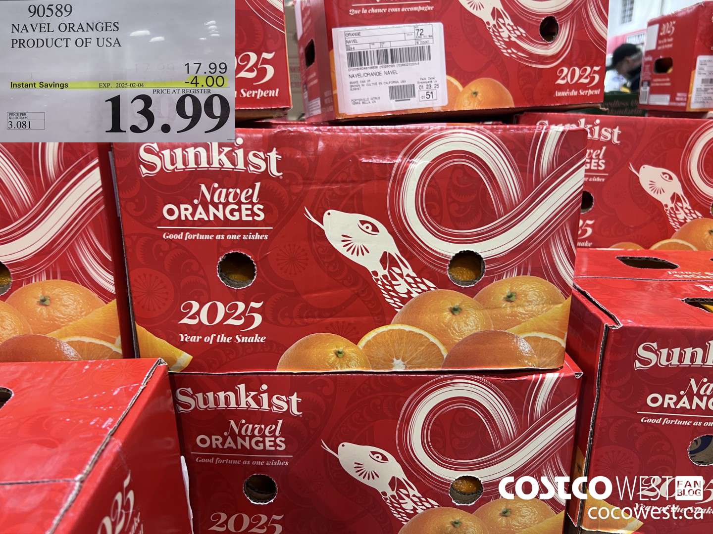 90589 NAVEL ORANGES PRODUCT OF USA ($4.00 INSTANT SAVINGS EXPIRES ON 2025-02-04) $13.99