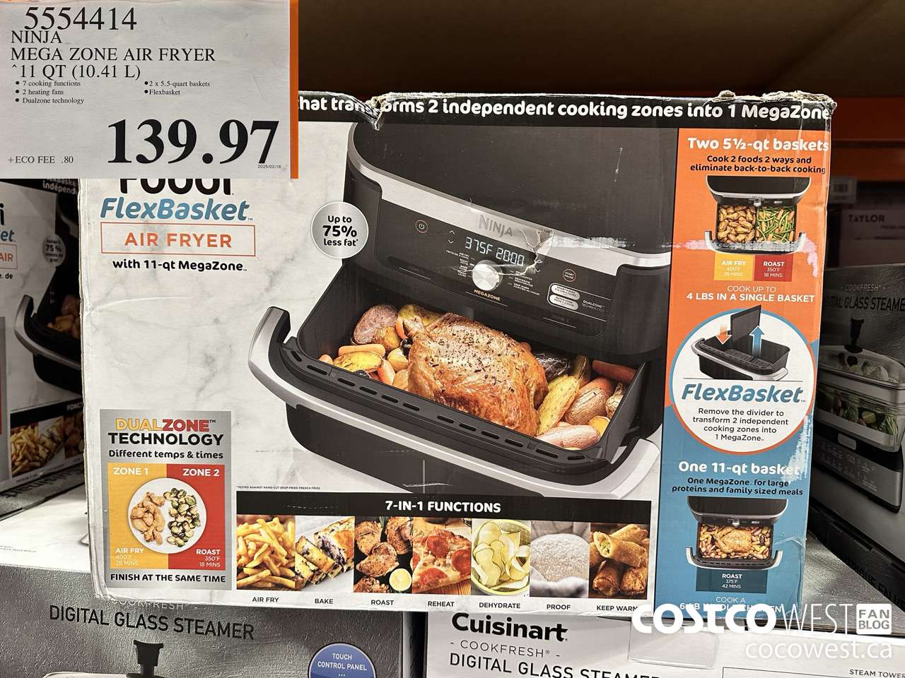 5554414 NINJA MEGA ZONE AIR FRYER 11 QT. (10,41 L) $139.97