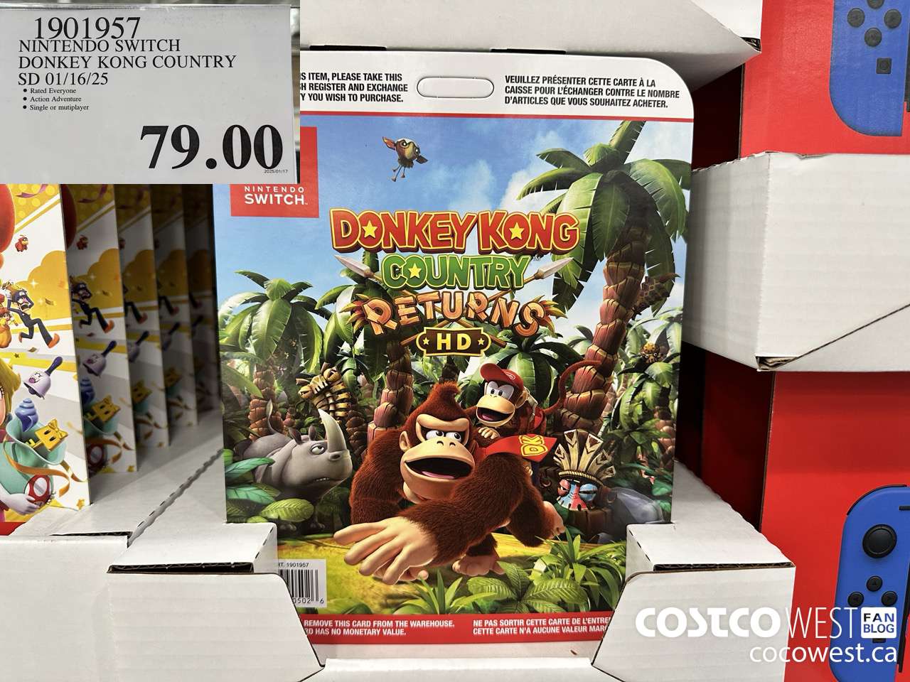 1901957 NINTENDO SWITCH DONKEY KONG COUNTRY SD 01/16/25 $79.00