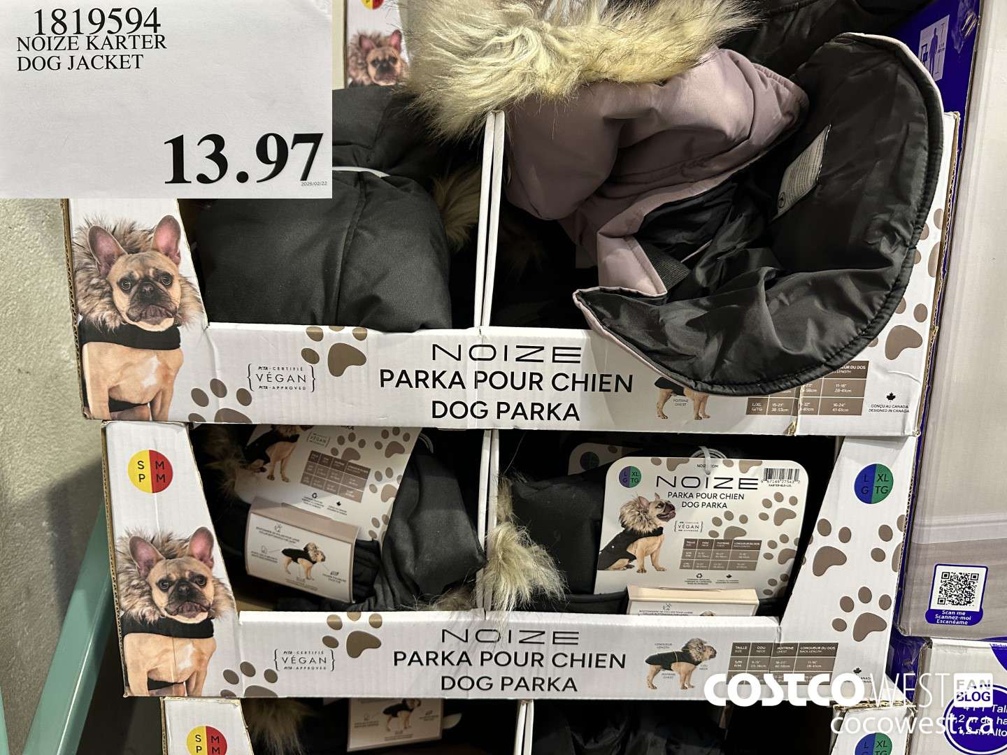 1819594 NOIZE KARTER DOG JACKET $13.97