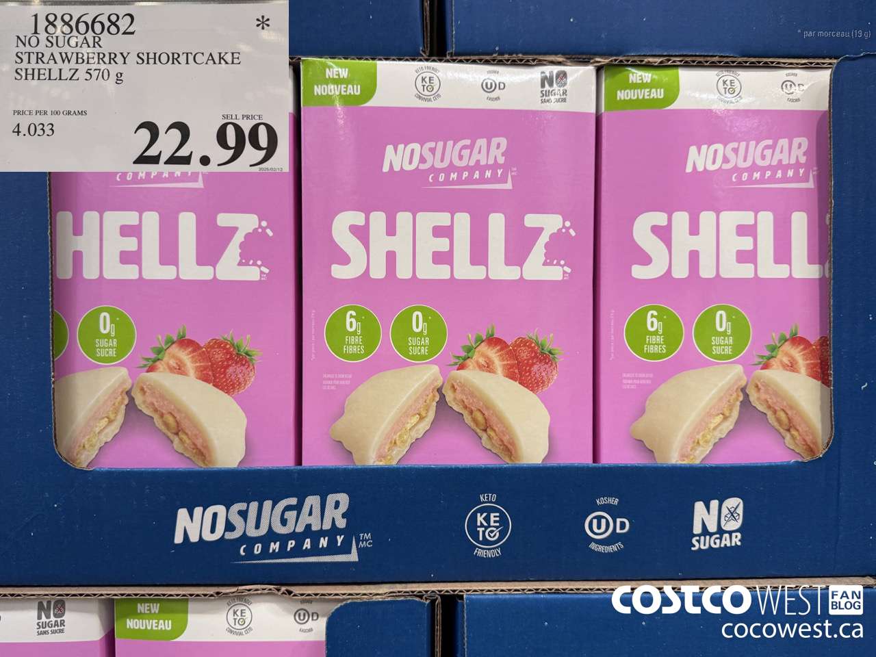 1886682 NO SUGAR STRAWBERRY SHORTCAKE SHELLZ 570G $22.99