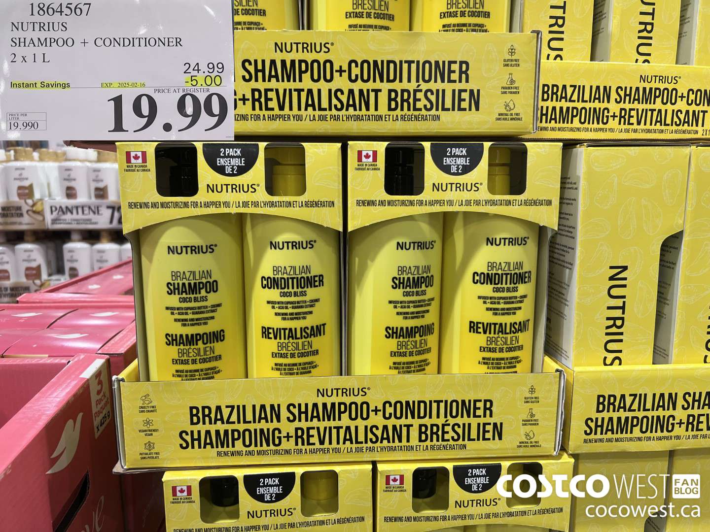 1864567 NUTRIUS SHAMPOO + CONDITIONER 2 X 1L ($5.00 INSTANT SAVINGS EXPIRES ON 2025-02-16) $19.99