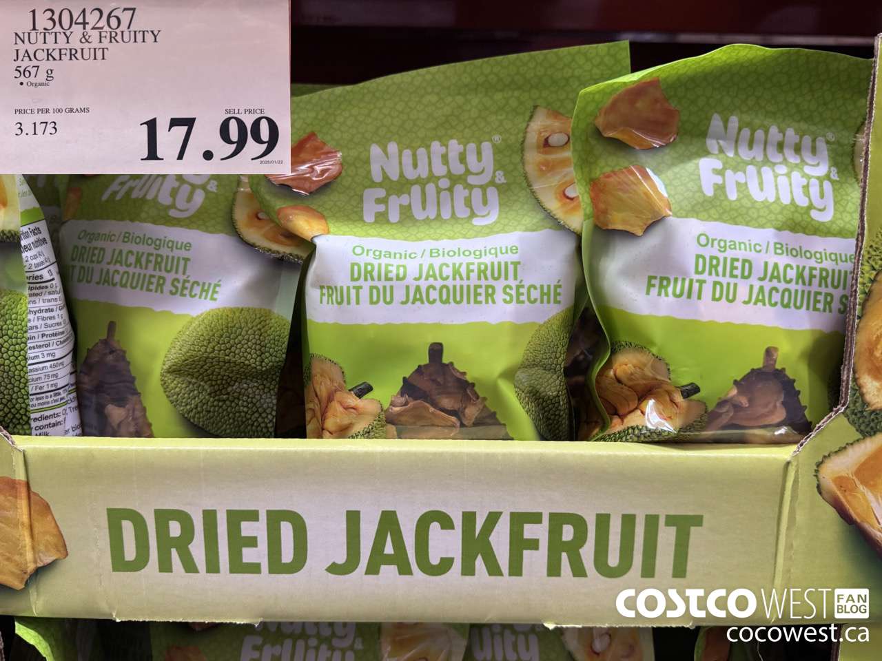 1304267 NUTTY & FRUITY ORGANIC JACKFRUIT 567 G $17.99