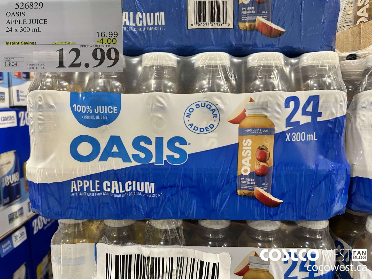 526829 OASIS APPLE JUICE 24 x 300 mL ($4.00 INSTANT SAVINGS EXPIRES ON 2025-03-02) $12.99