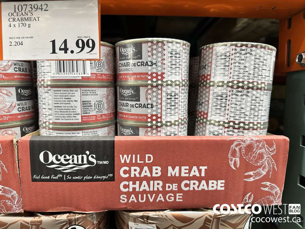 1073942 OCEAN'S CRABMEAT 4 X 170 G $14.99