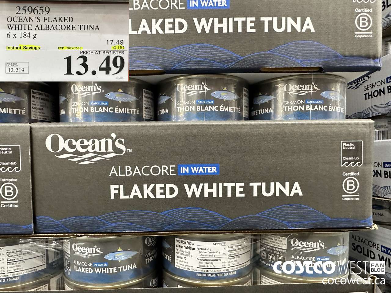 259659 OCEAN'S FLAKED WHITE ALBACORE TUNA 6 x 184g ($4.00 INSTANT SAVINGS EXPIRES ON 2025-02-16) $13.49