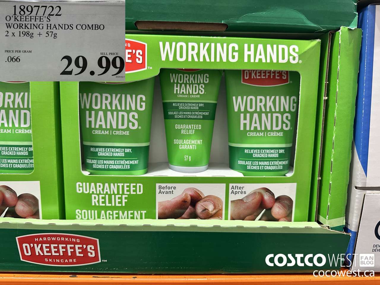 1897722 O'KEEFE'S WORKING HANDS COMBO 2 X 198G + 57G $29.99