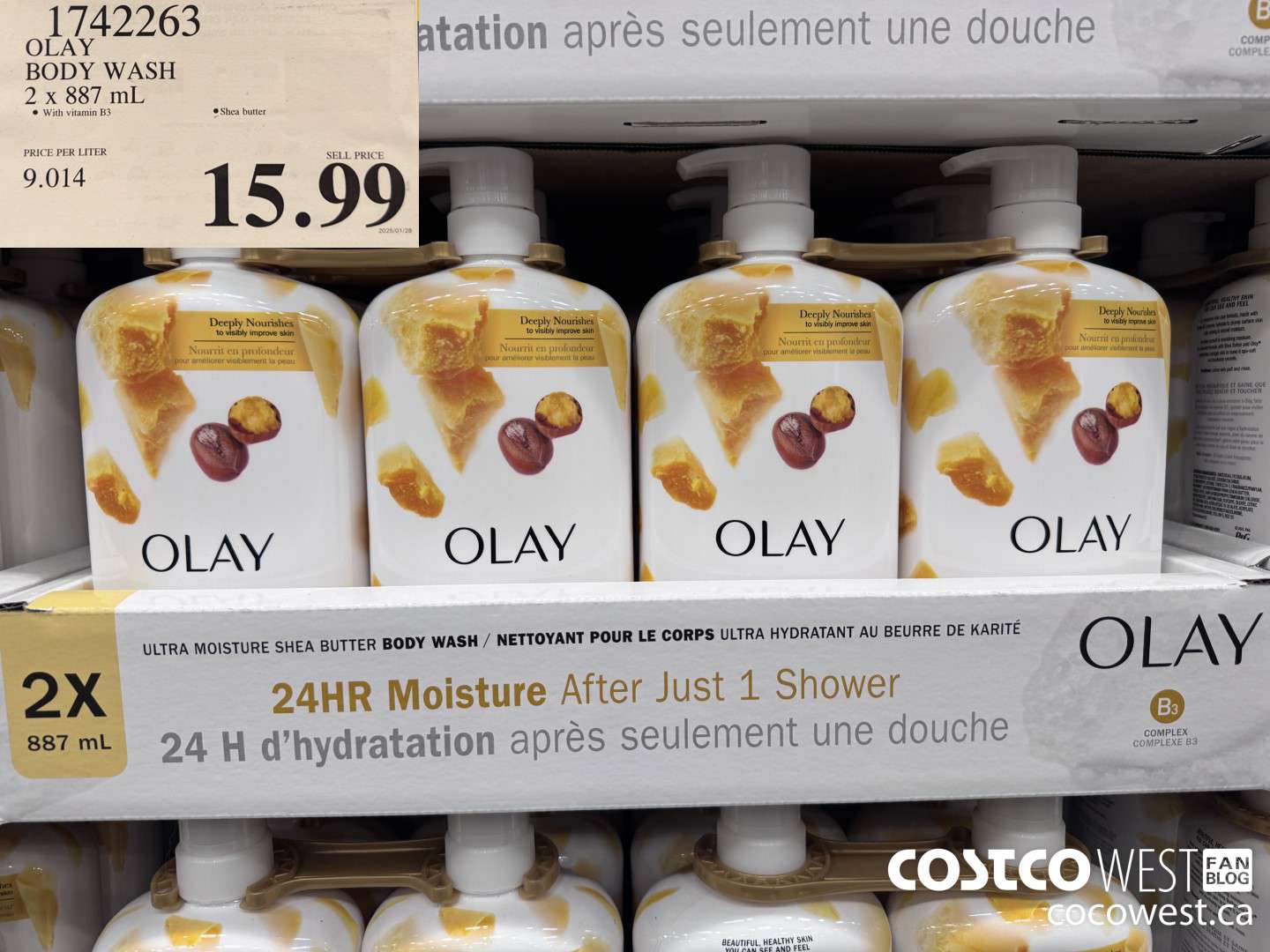 1742263 OLAY BODY WASH 2 X 887 ML $15.99