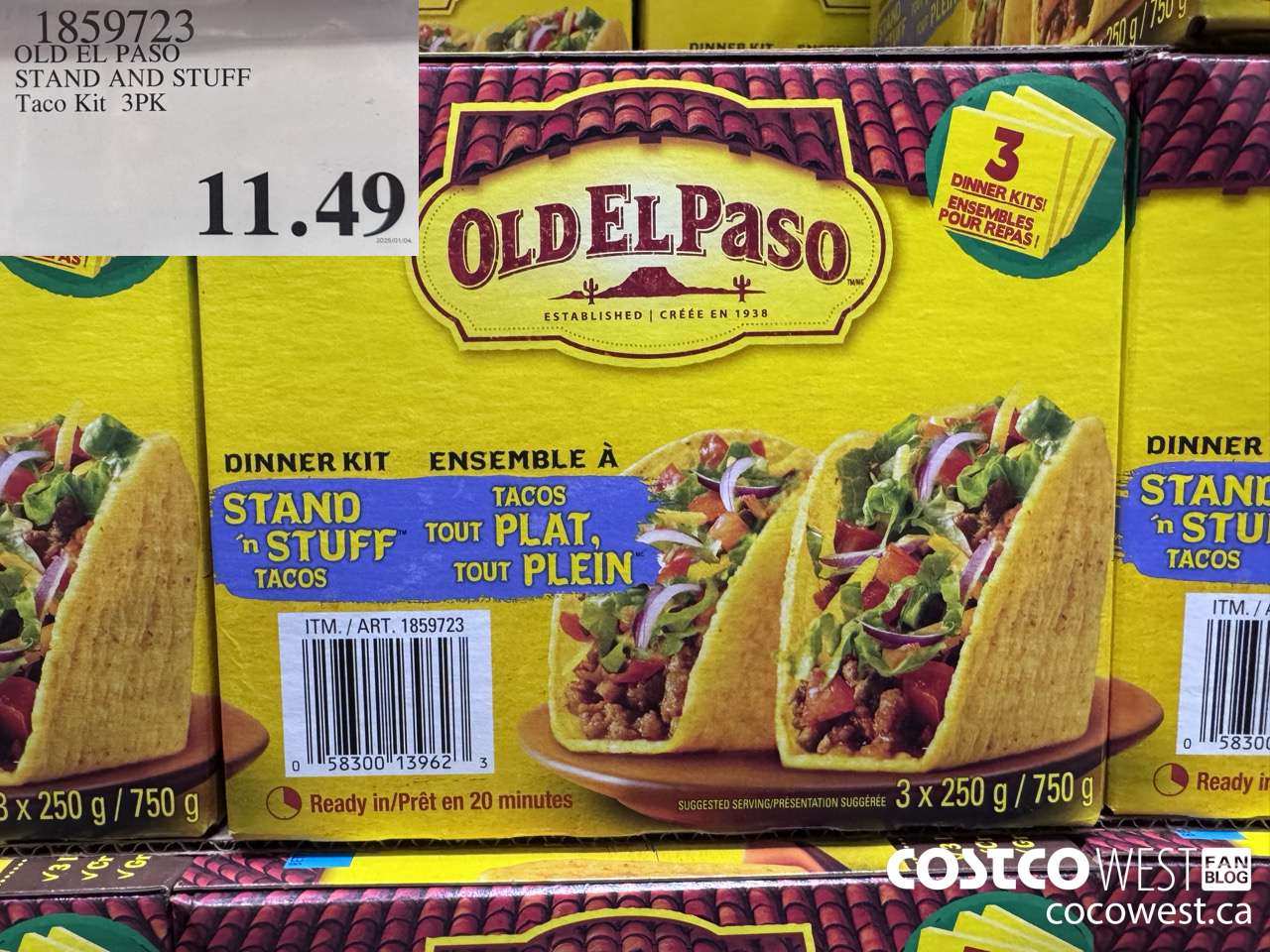 1859723 OLD EL PASO STAND AND STUFF TACO KIT 3PK $11.49