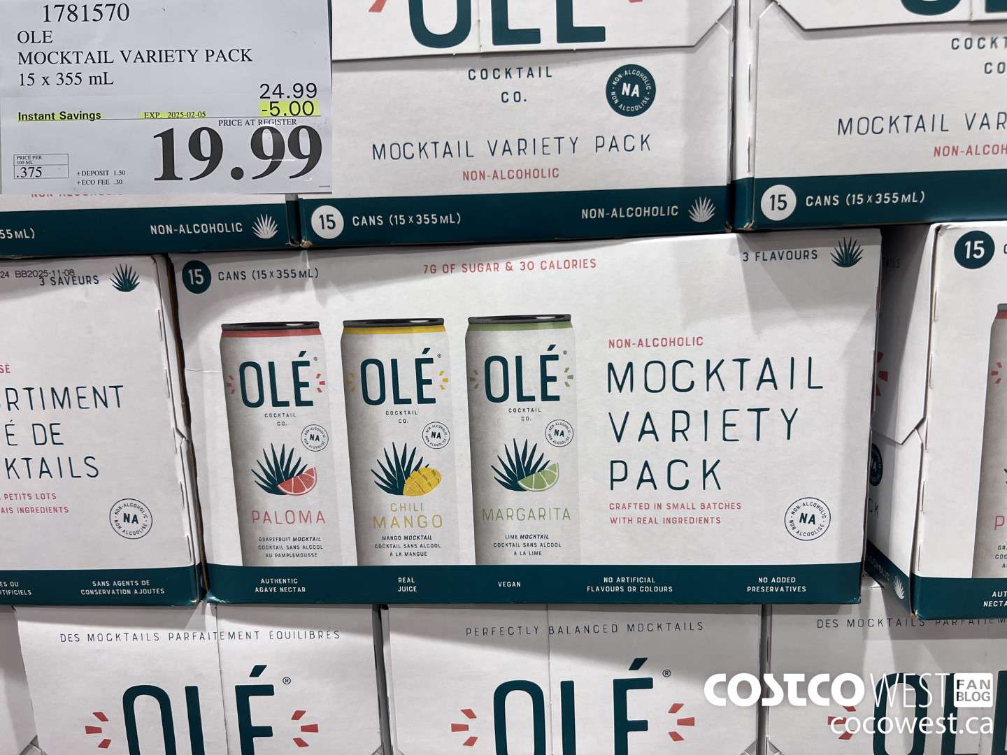 1781570 OLE MOCKTAIL VARIETY PACK 15 X 355 ML ($5.00 INSTANT SAVINGS EXPIRES ON 2025-02-05) $19.99