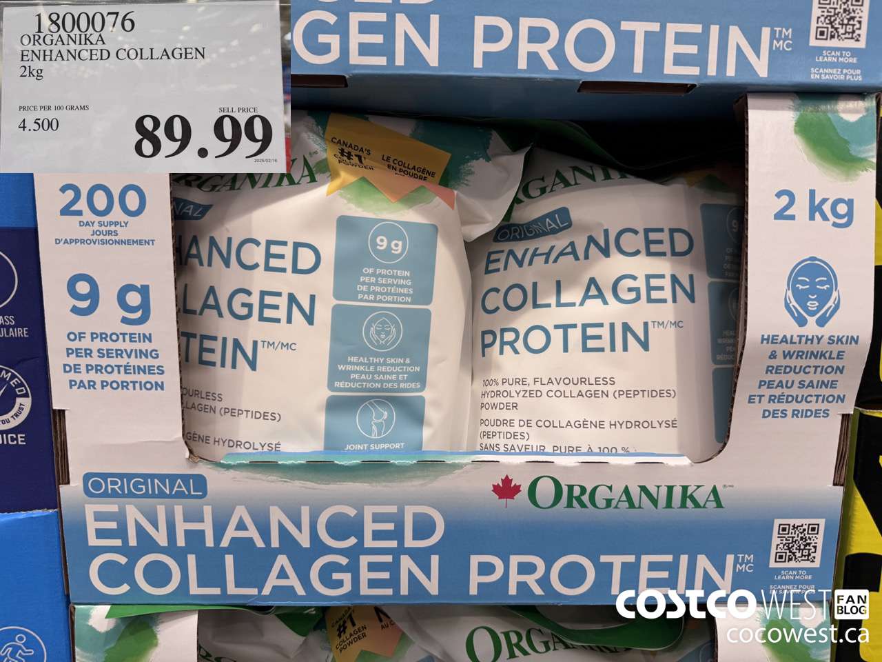 1800076 ORGANIKA ENHANCED COLLAGEN 2KG $89.99