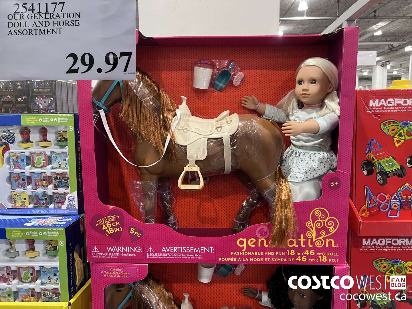 2541177 OUR GENERATION DOLL AND HORSE ASSORTMENT $29.97