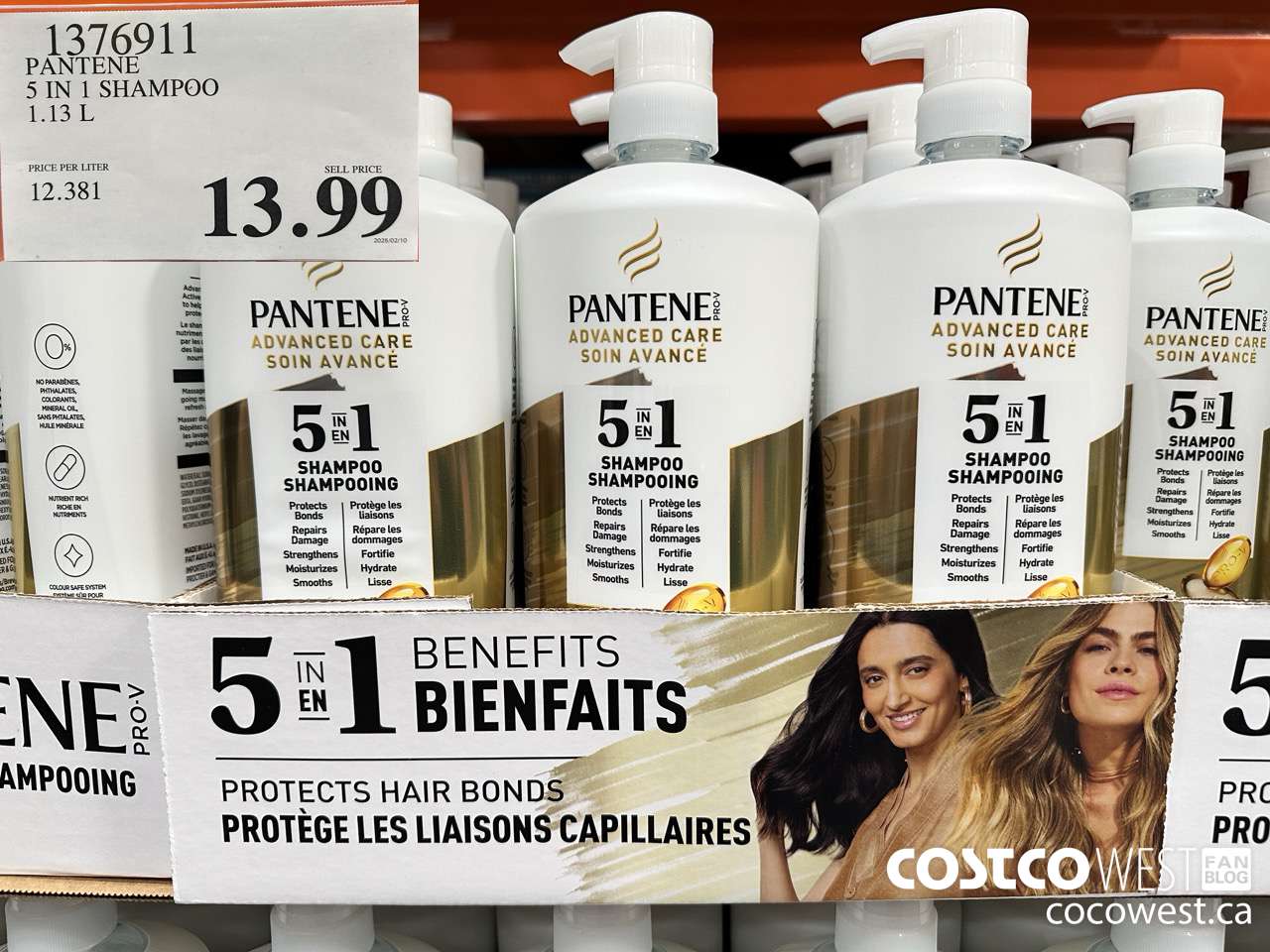1376911 PANTENE 5 IN 1 SHAMPOO 1.13L $13.99