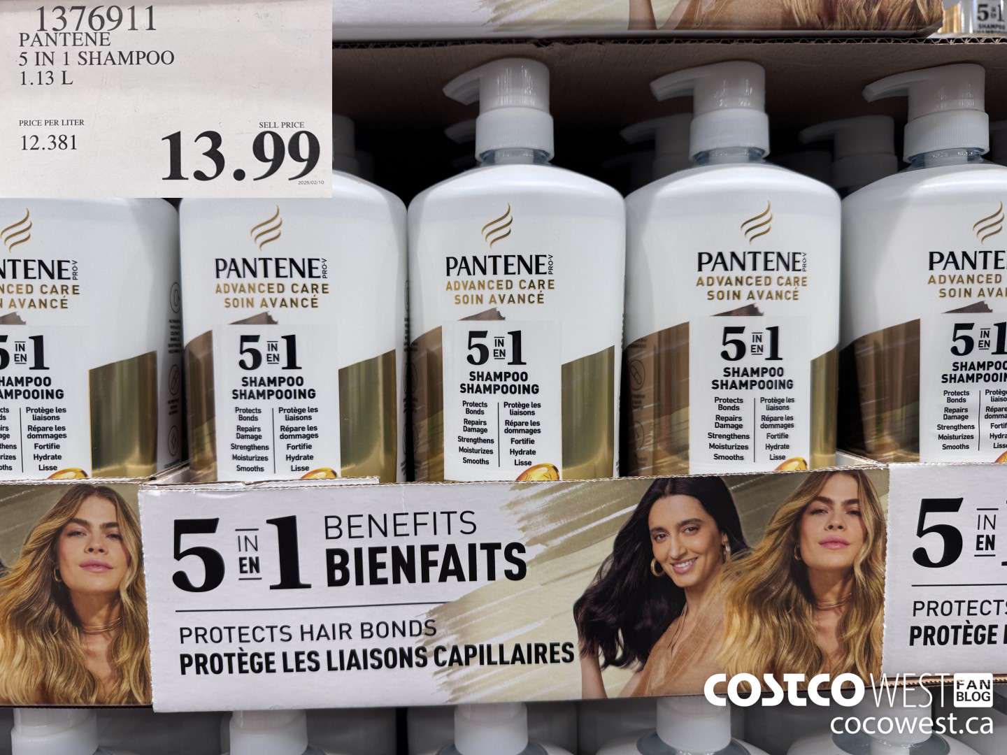 1376911 PANTENE 5 IN 1 SHAMPOO 1.13L $13.99