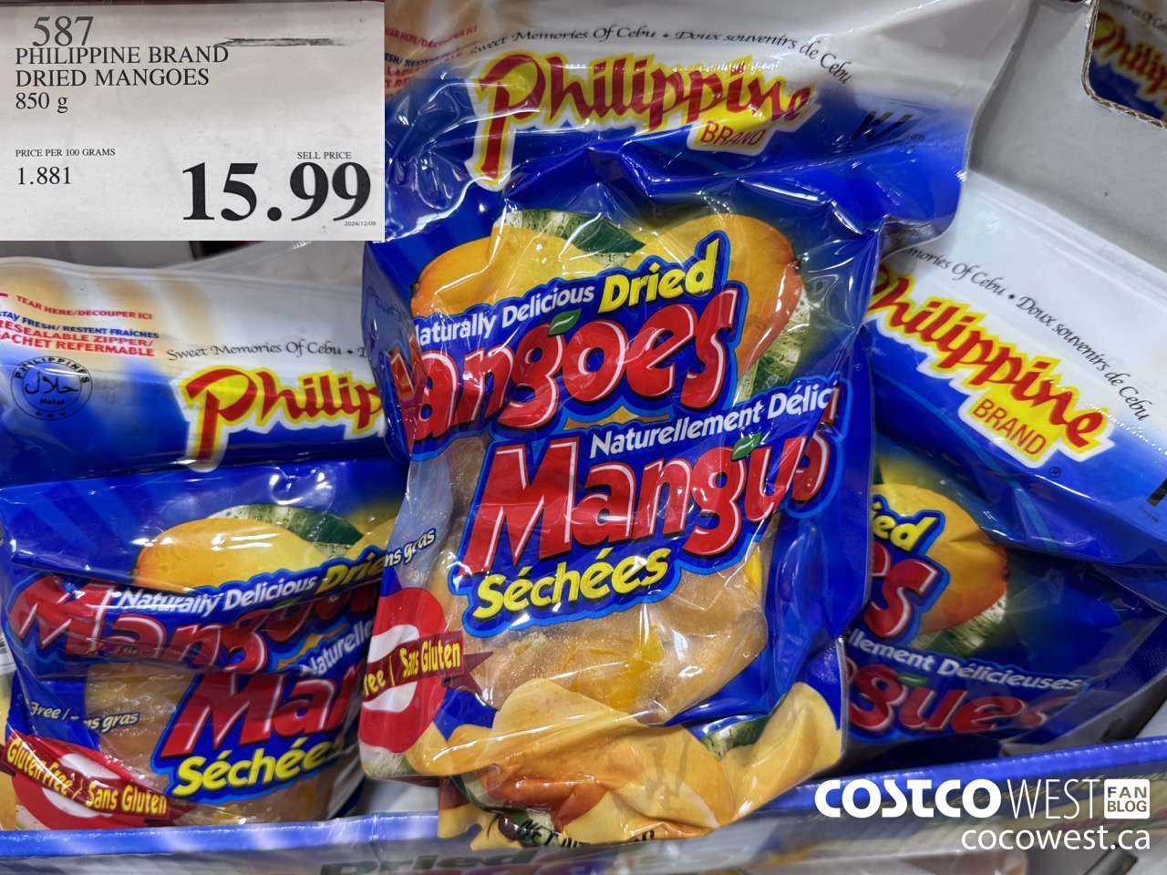 587 PHILIPPINE BRAND DRIED MANGOES 850 g $15.99