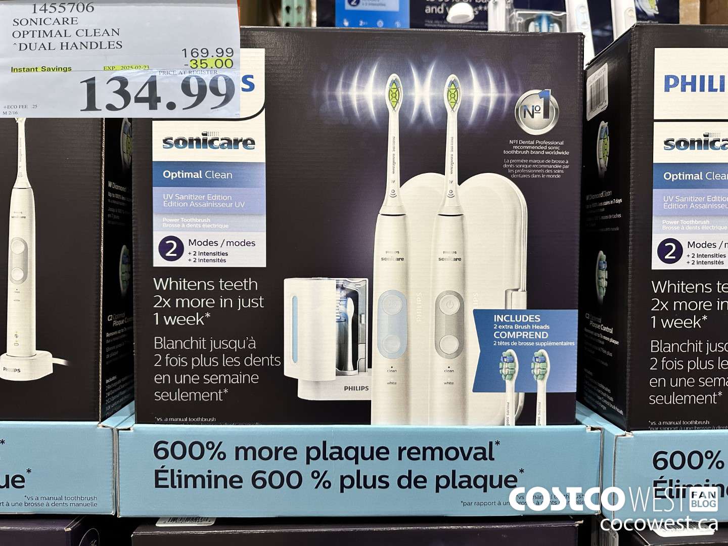 1455706 PHILIPS/SONICARE OPTIMAL CLEAN DUAL HANDLES ($35.00 INSTANT SAVINGS EXPIRES ON 2025-02-23) $134.99