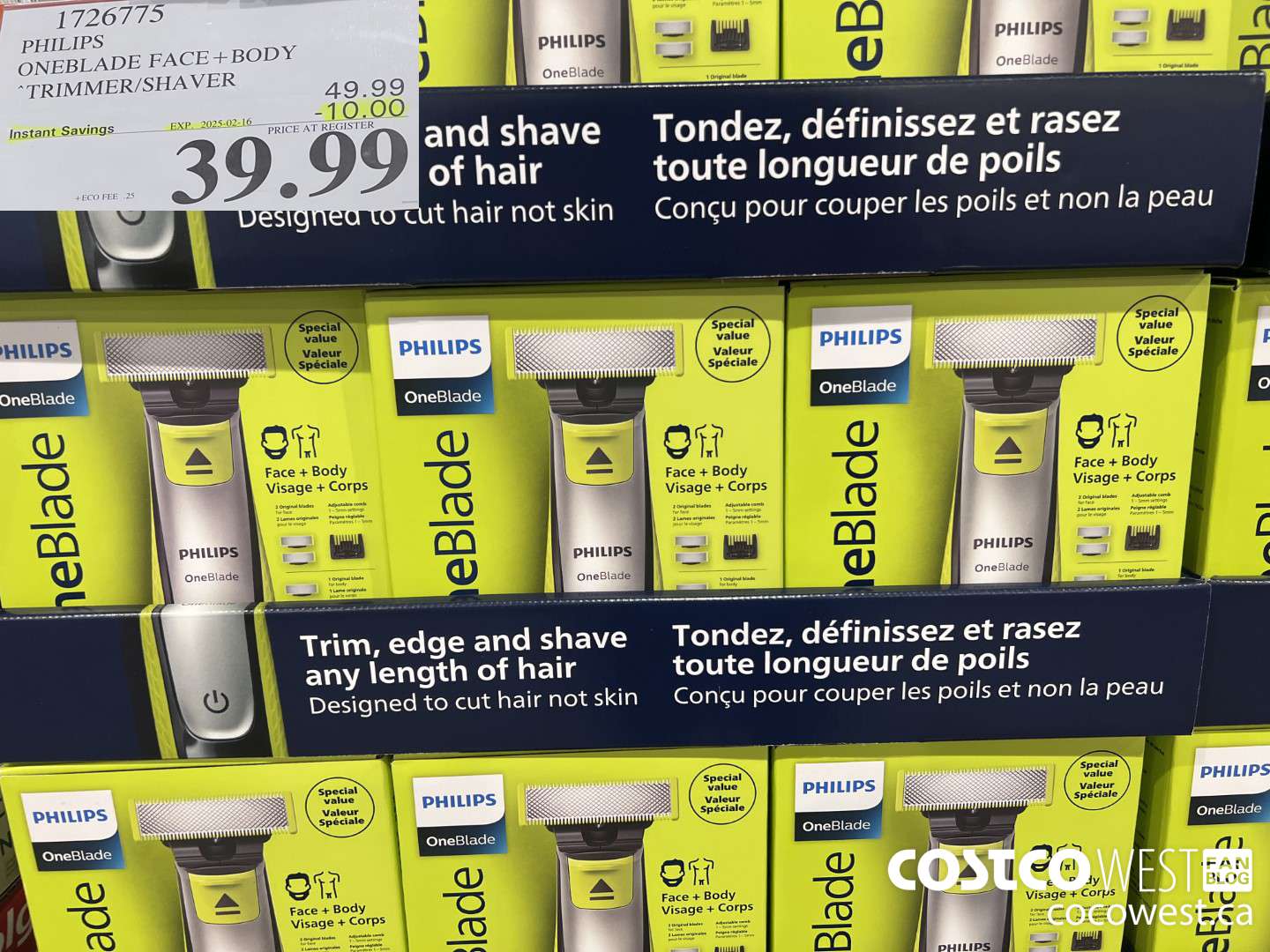 1726775 PHILIPS ONEBLADE FACE + BODY TRIMMER/SHAVER ($10.00 INSTANT SAVINGS EXPIRES ON 2025-02-16) $39.99