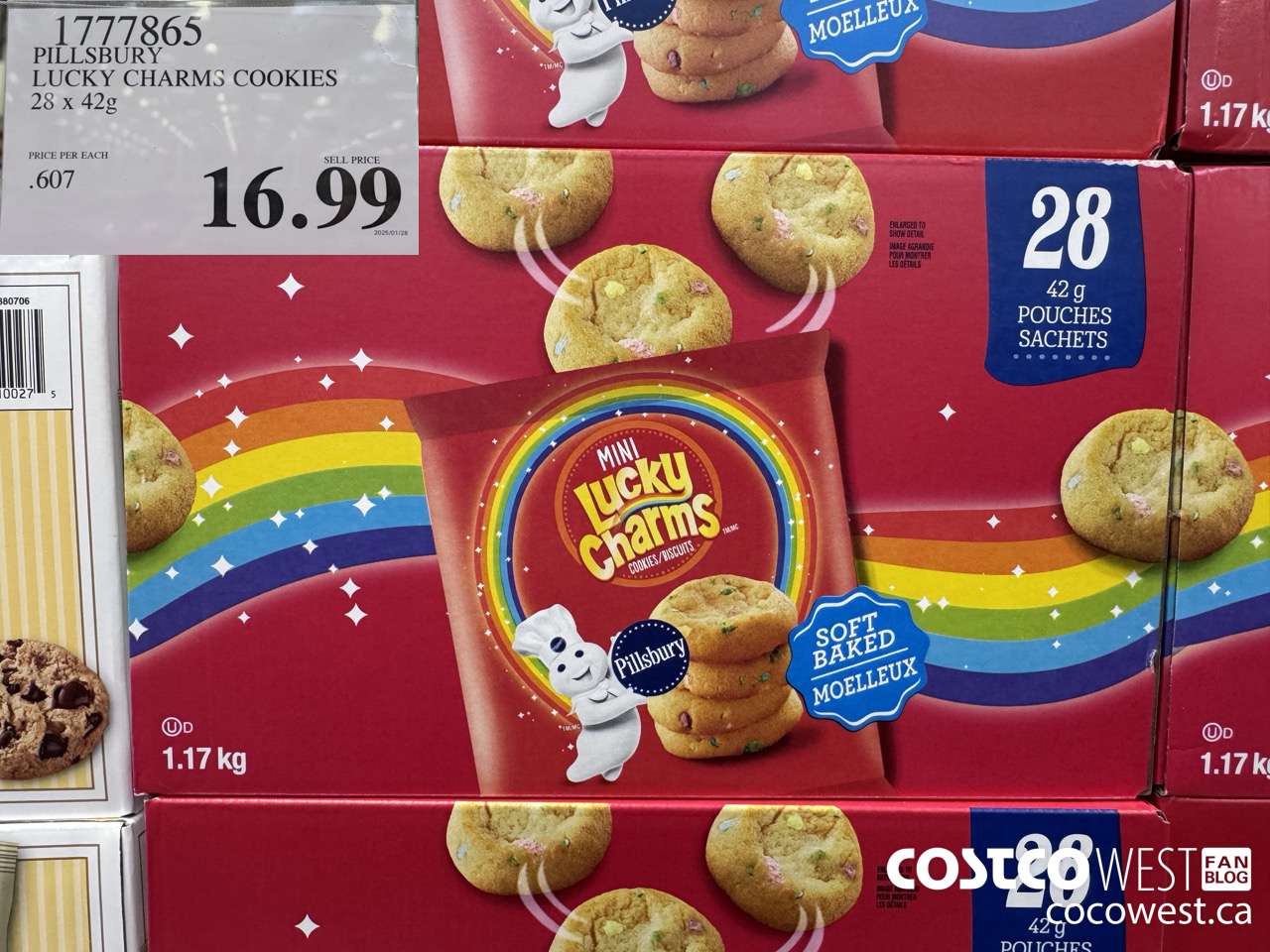 1777865 PILLSBURY LUCKY CHARMS COOKIES 28 X 42G $16.99