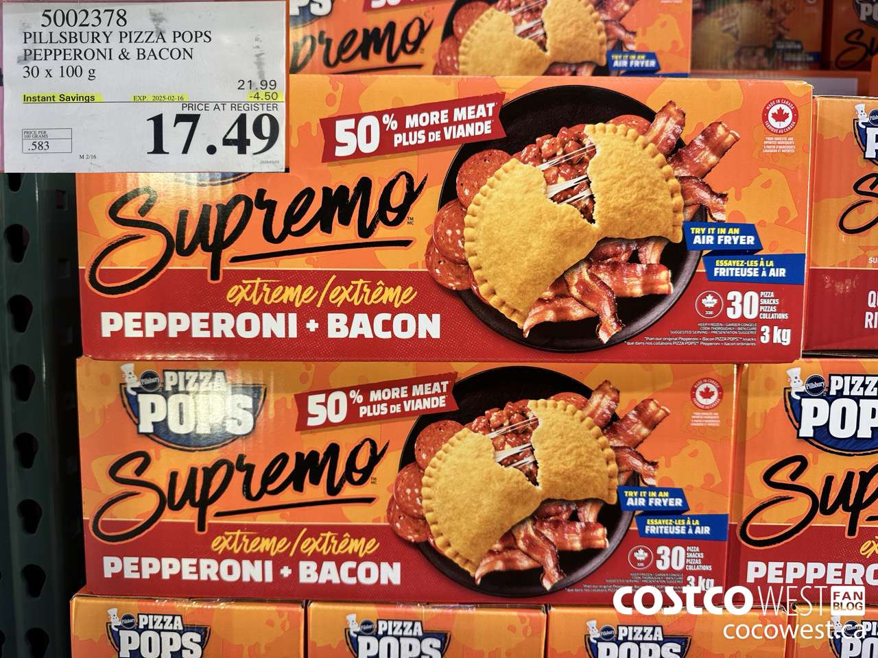 5002378 PILLSBURY PIZZA POPS PEPPERONI & BACON 30 x 100 g ($4.50 INSTANT SAVINGS EXPIRES ON 2025-02-16) $17.99