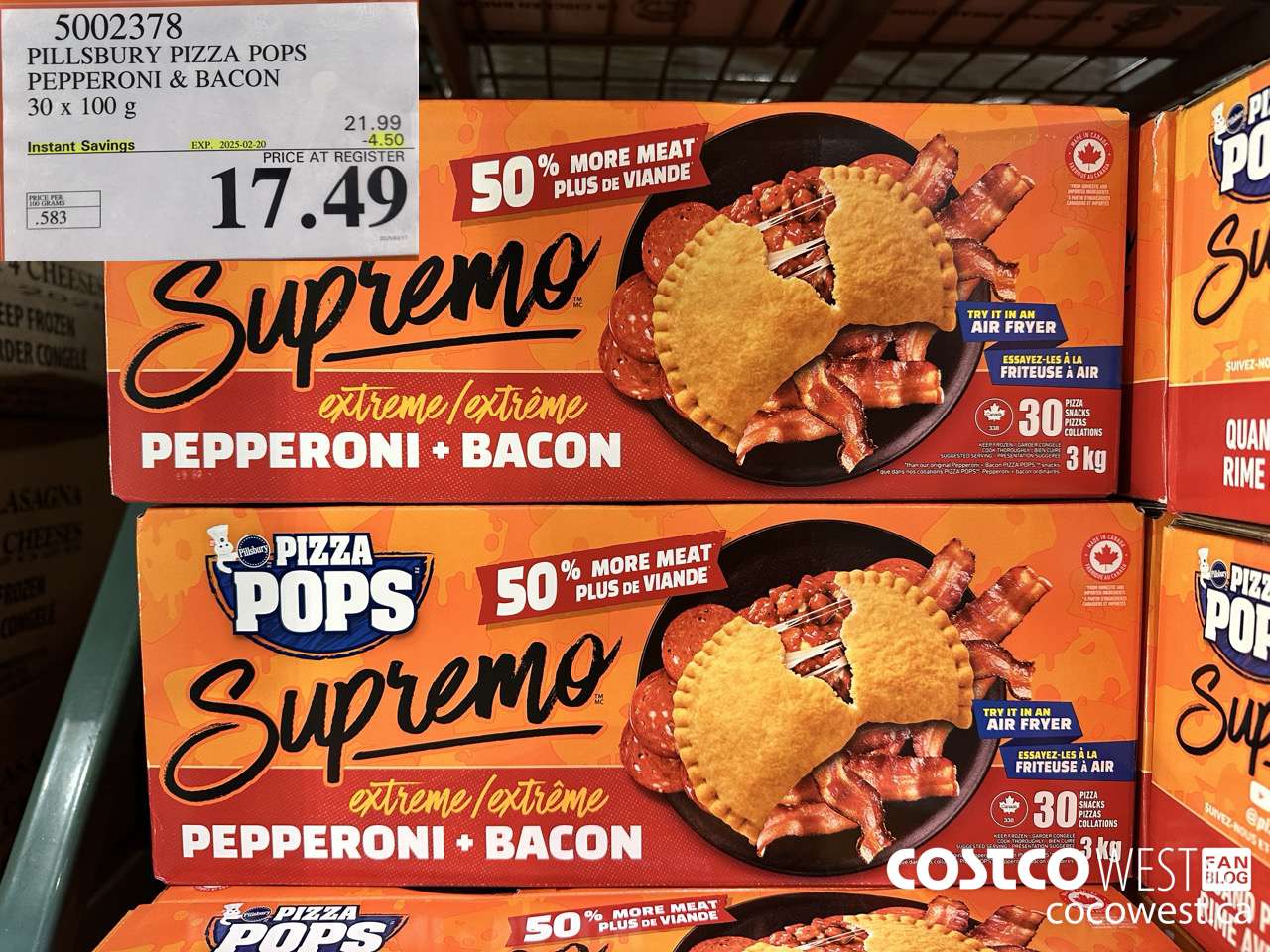 5002378 PILLSBURY PIZZA POPS PEPPERONI & BACON 30 x 100 g ($4.50 INSTANT SAVINGS EXPIRES ON 2025-02-20) $17.49
