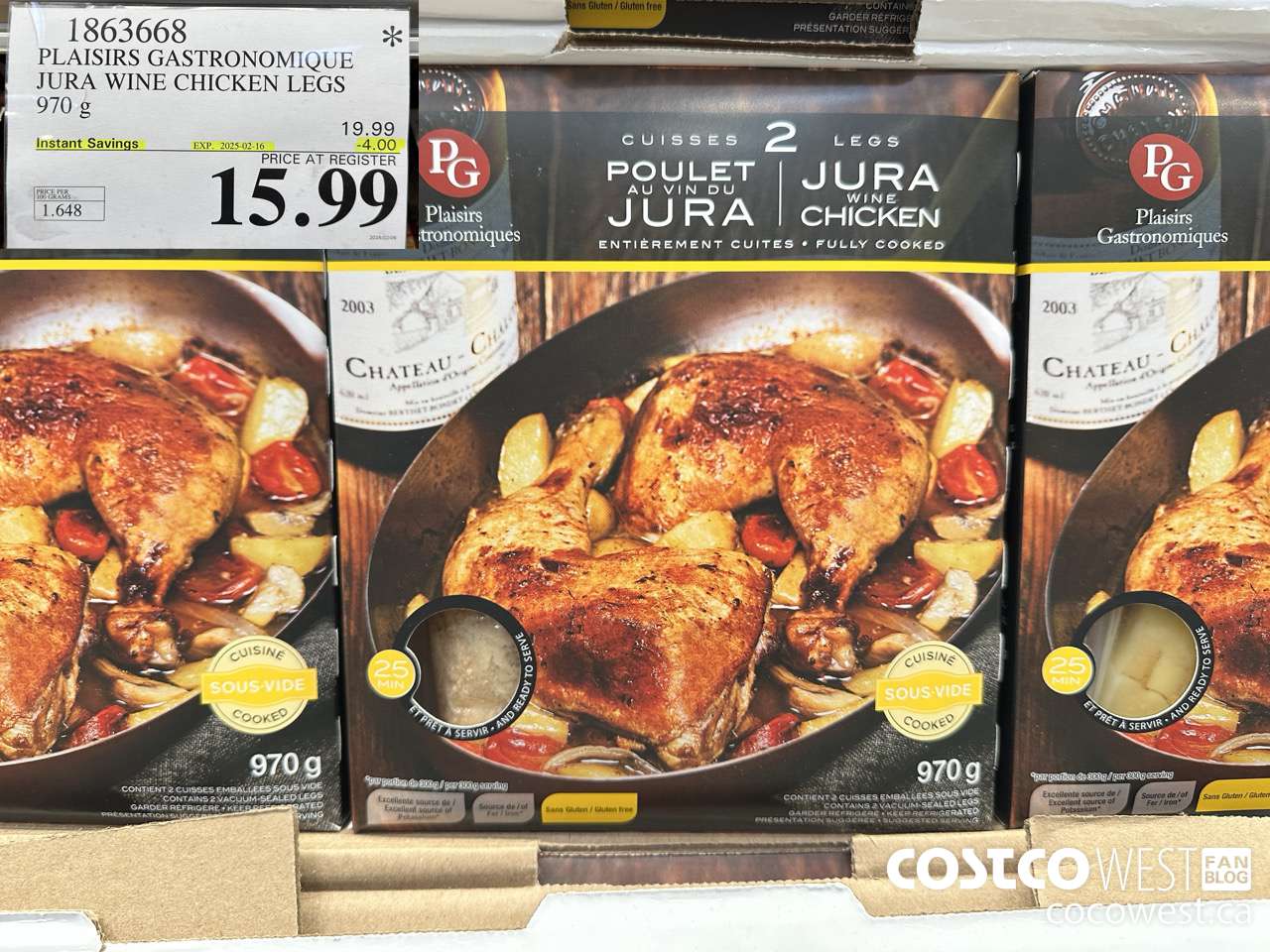 1863668 PLAISIRS GASTRONOMIQUE JURA WINE CHICKEN LEGS 970G ($4.00 INSTANT SAVINGS EXPIRES ON 2025-02-16) $15.99