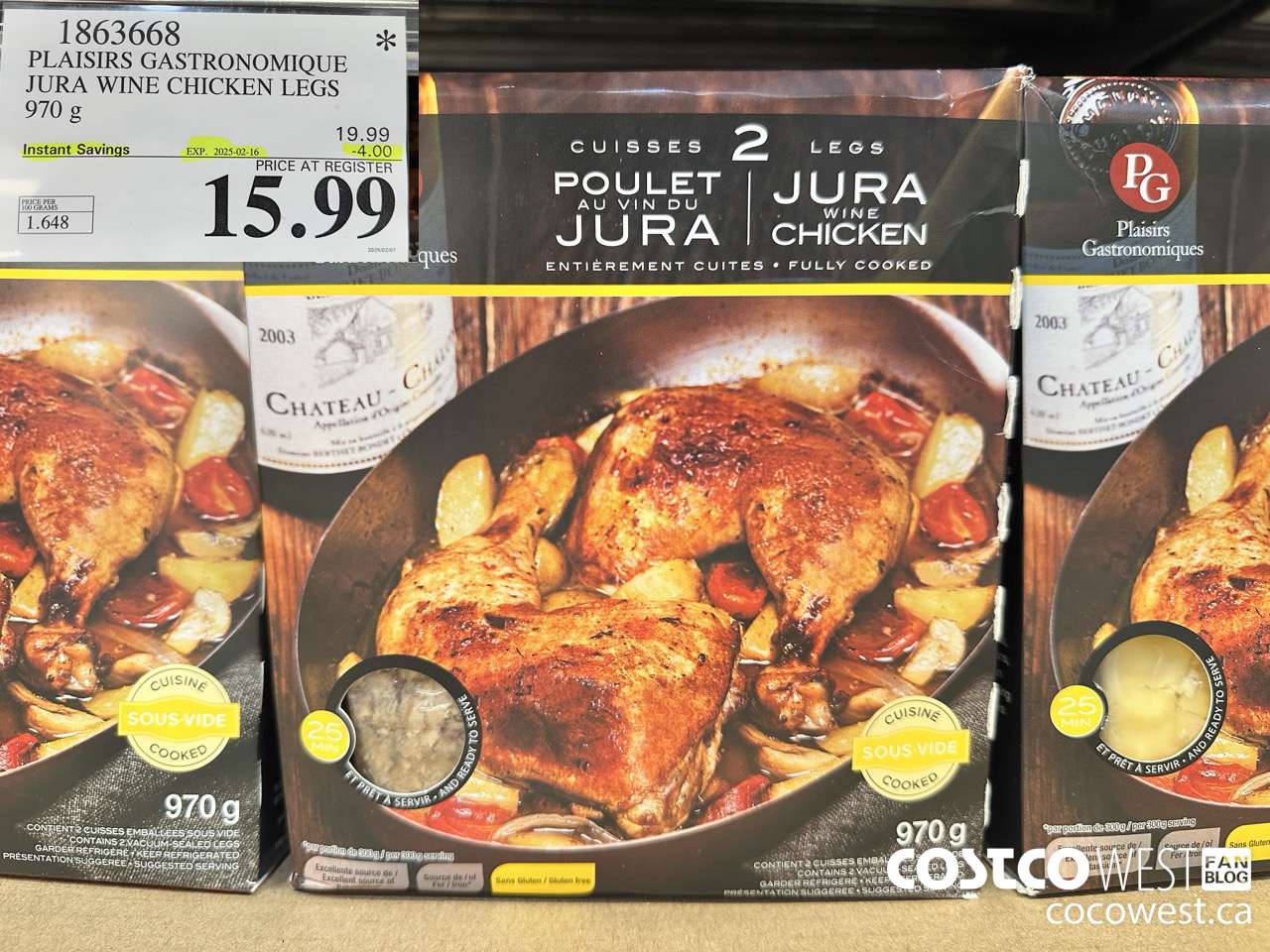 1863668 PLAISIRS GASTRONOMIQUE JURA WINE CHICKEN LEGS 970G ($4.00 INSTANT SAVINGS EXPIRES ON 2025-02-16) $15.99