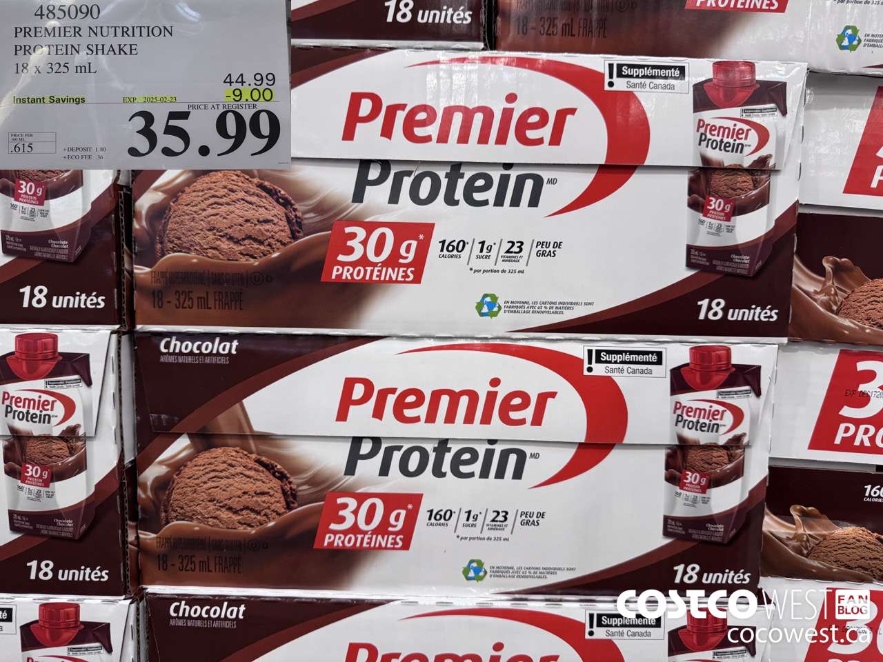 485090 PREMIER NUTRITION PROTEIN SHAKE 18 x 325 mL ($9.00 INSTANT SAVINGS EXPIRES ON 2025-02-23) $35.99