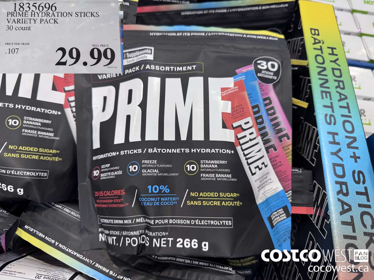 1835696 PRIME HYDRATION STICKS VARIETY PACK 30 COUNT $29.99