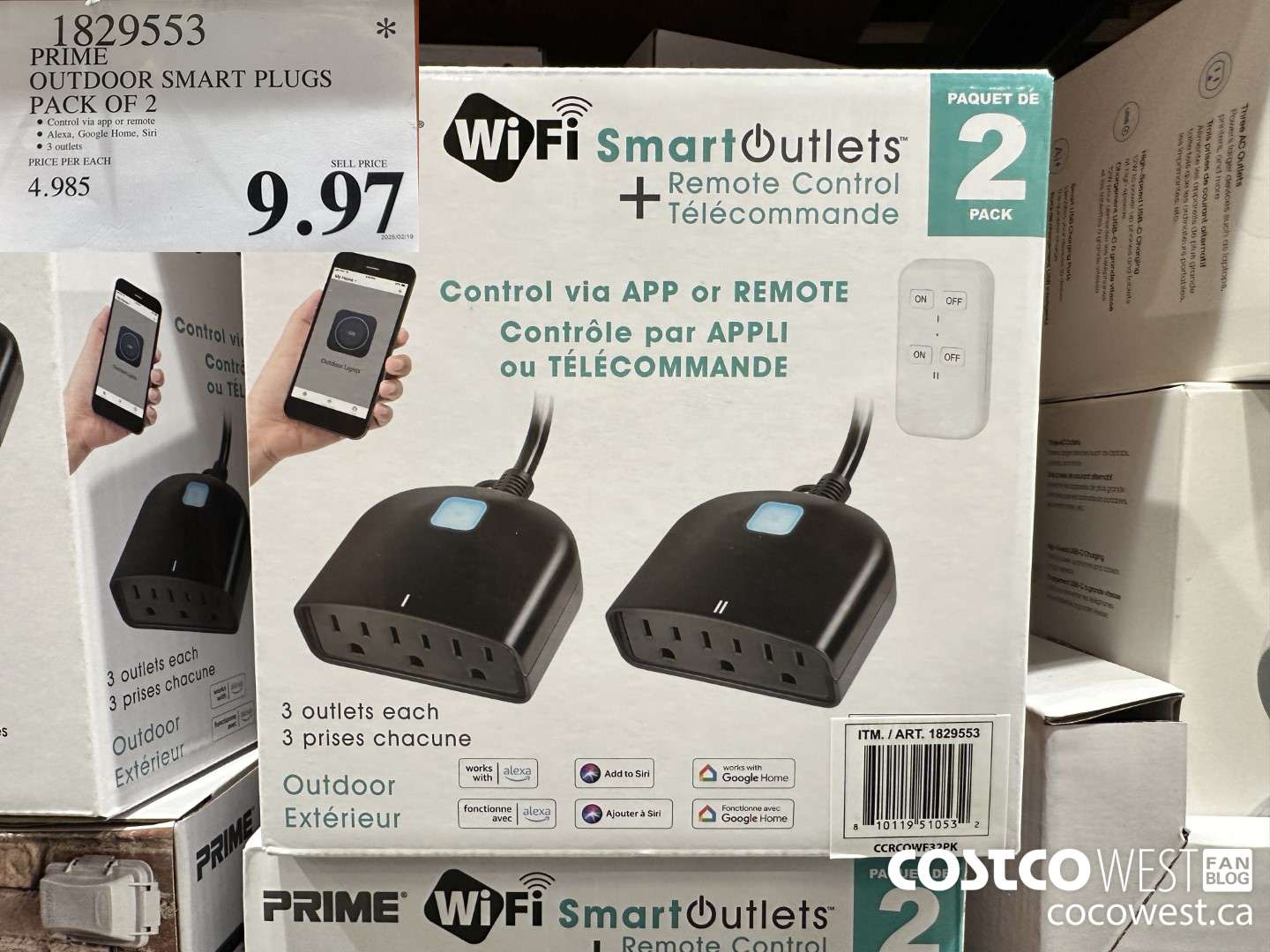 1829553 PRIME OUTDOOR SMART PLUGS PACK OF 2 $9.97